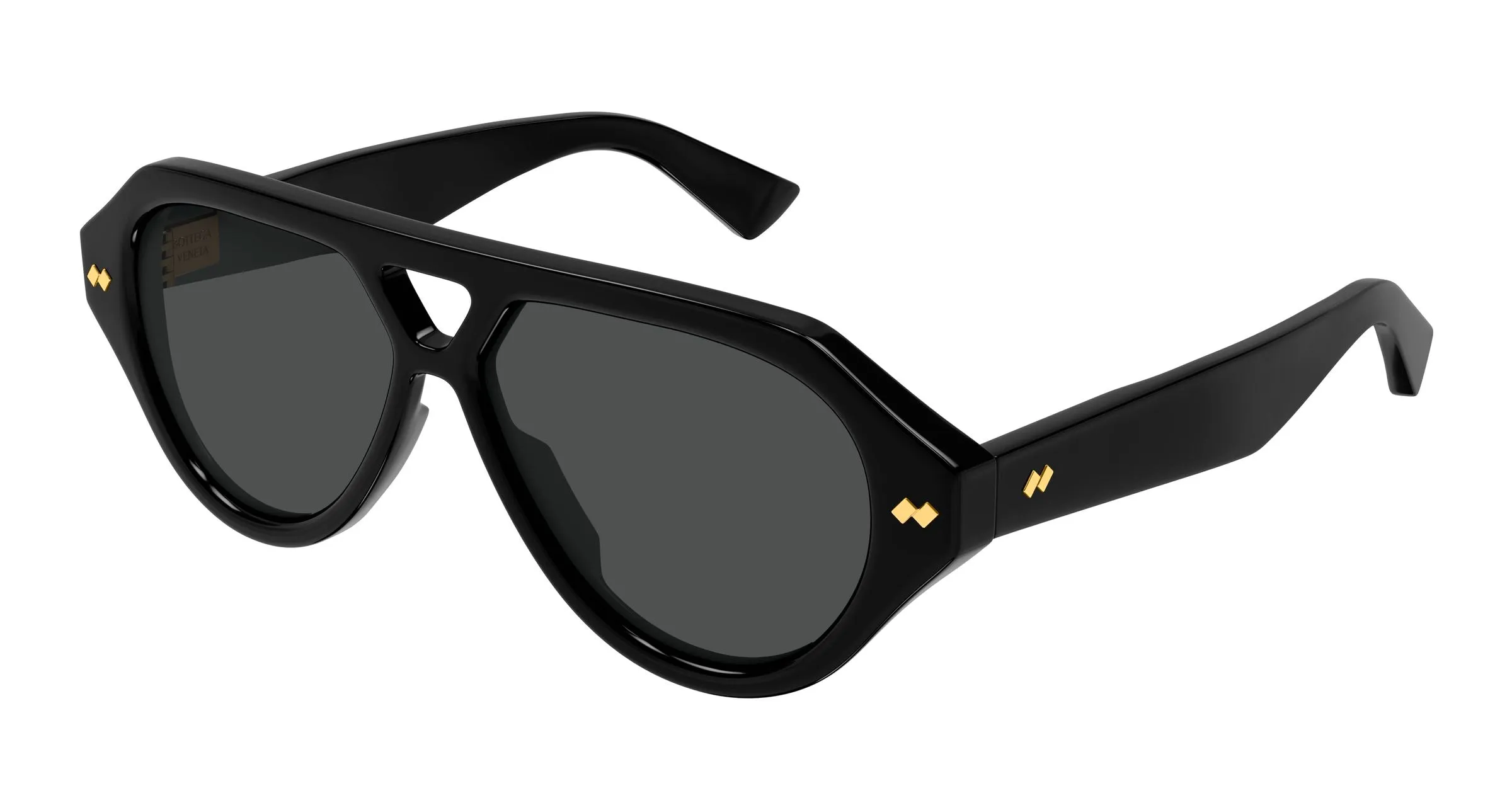 Bottega Veneta BV1485S 001 Occhiali da sole Acetato Nero Grigio Pilot - immagine 1