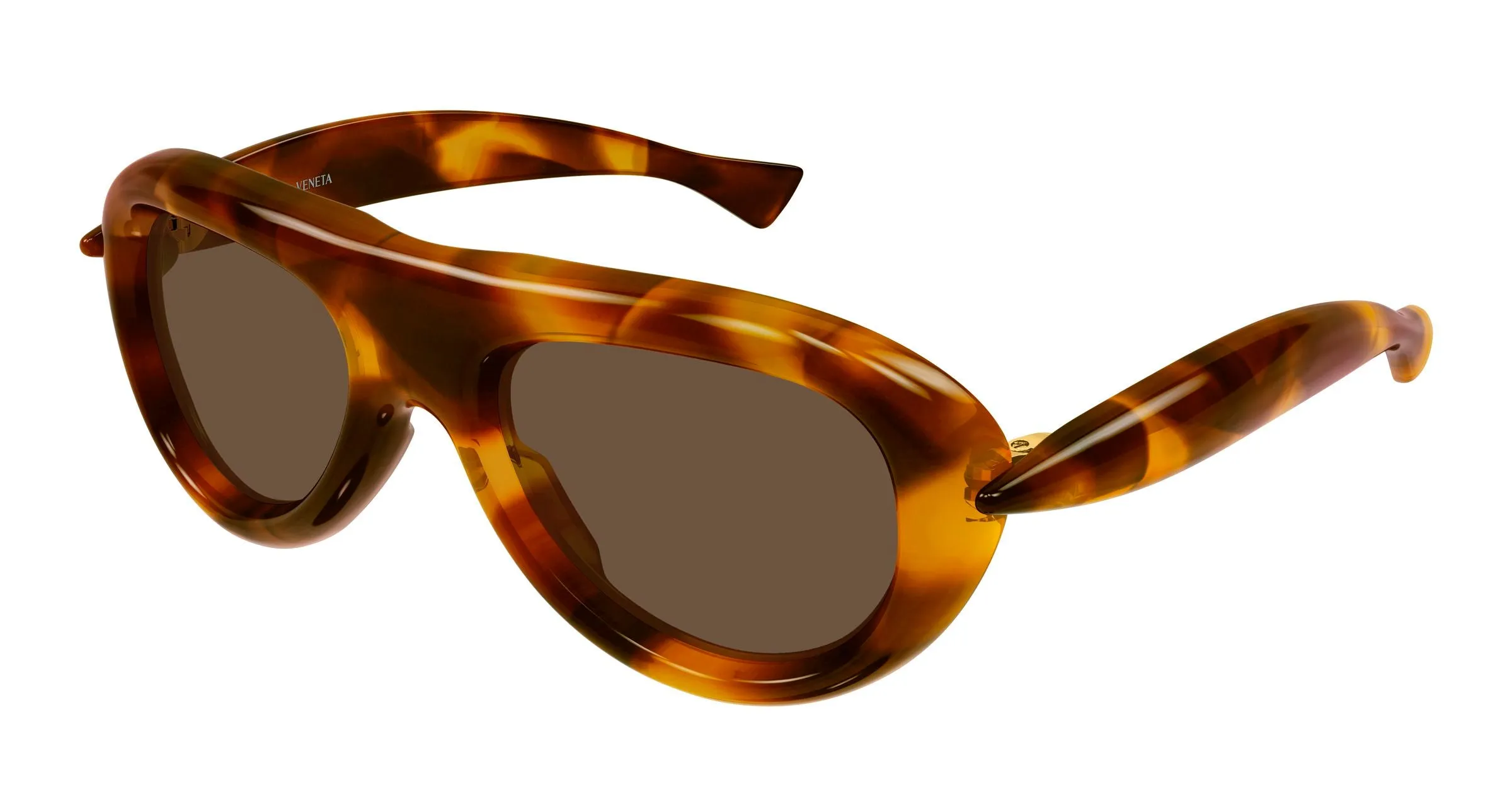 Bottega Veneta BV1483S 002 Occhiali da sole Bio-iniettato Havana Marrone Rotonda - immagine 1