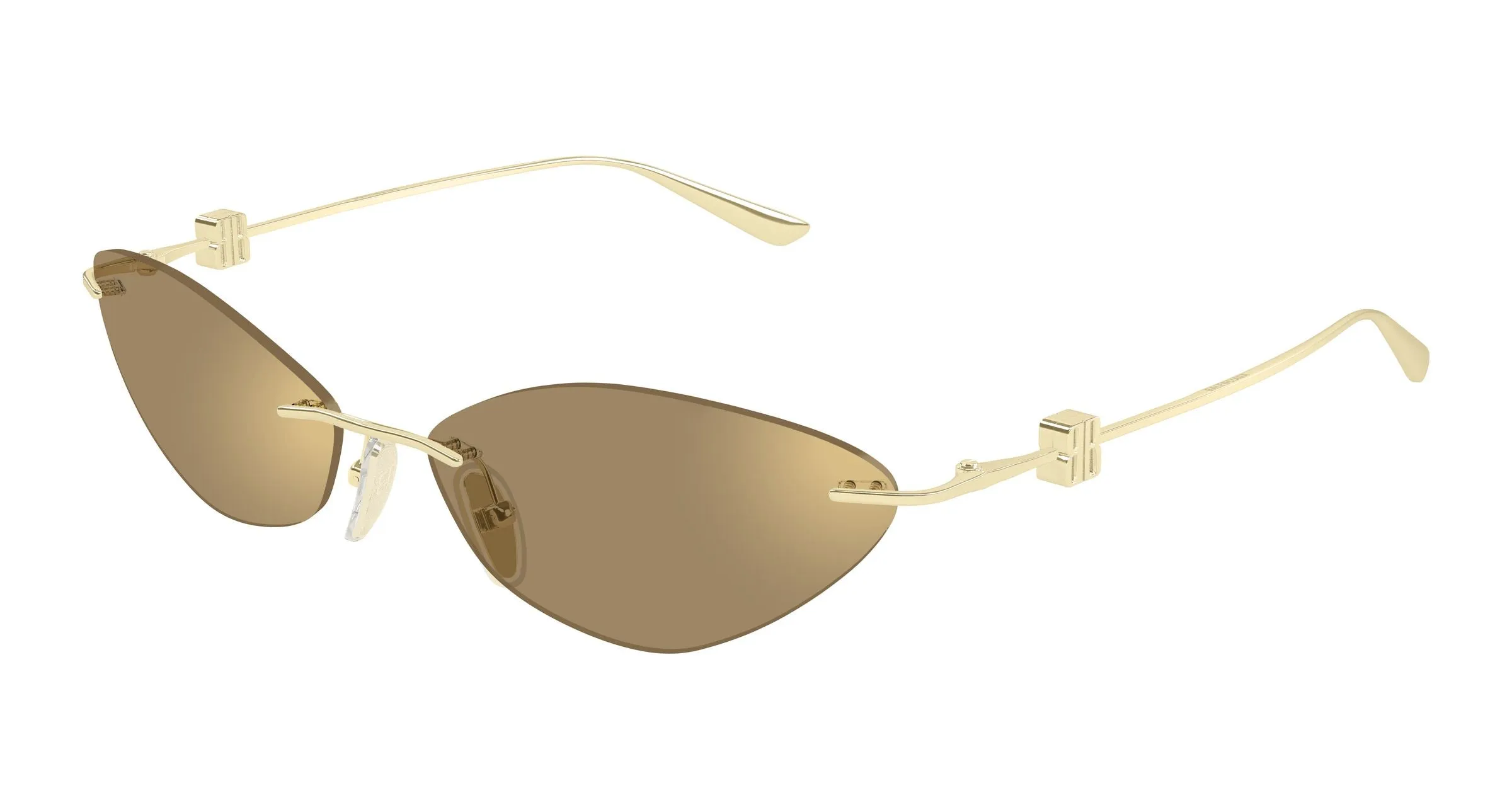 Balenciaga BB0536S 005 Occhiali da sole Metallo Oro Oro Geometrica Flash - immagine 1