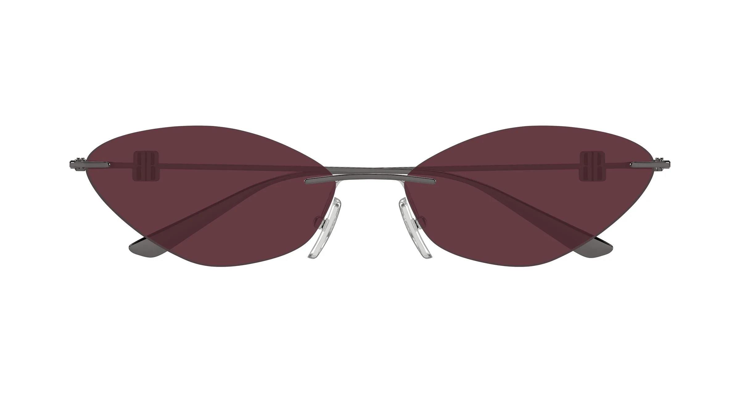 Balenciaga BB0536S 004 Occhiali da sole Metallo Rutenio Rosso Geometrica - immagine 2