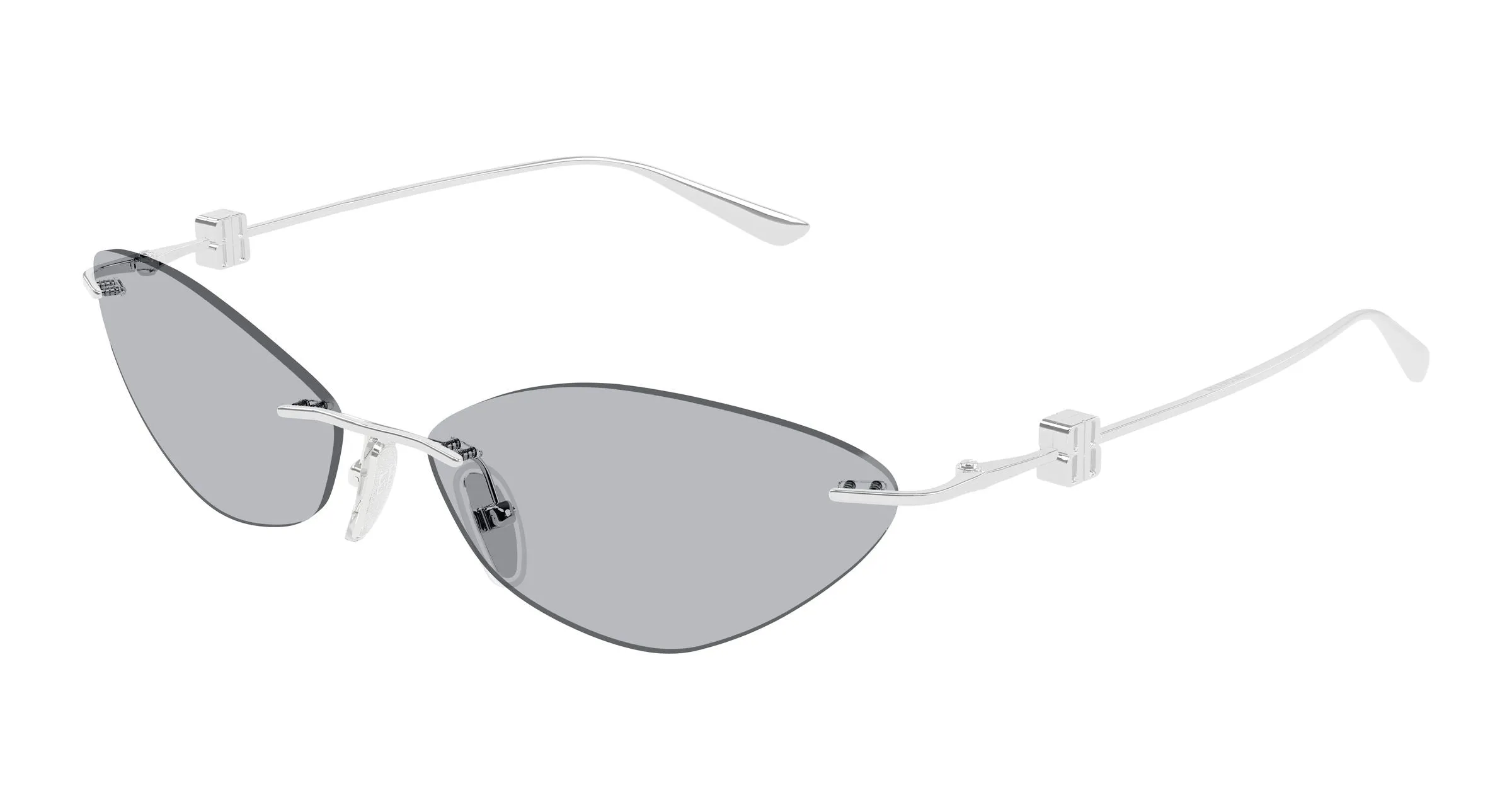 Balenciaga BB0536S 003 Occhiali da sole Metallo Argento Grigio Geometrica - immagine 1