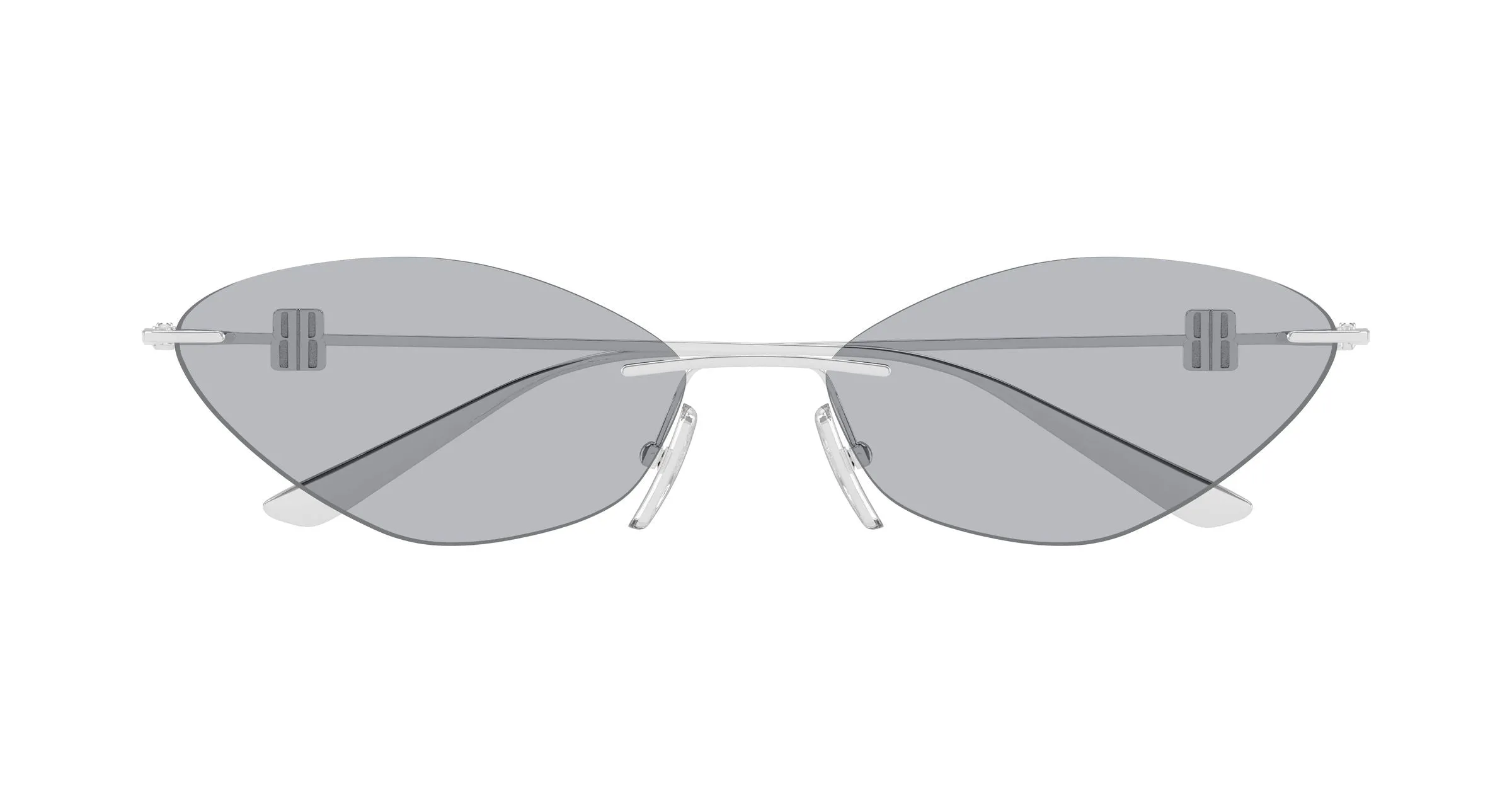 Balenciaga BB0536S 003 Occhiali da sole Metallo Argento Grigio Geometrica - immagine 2