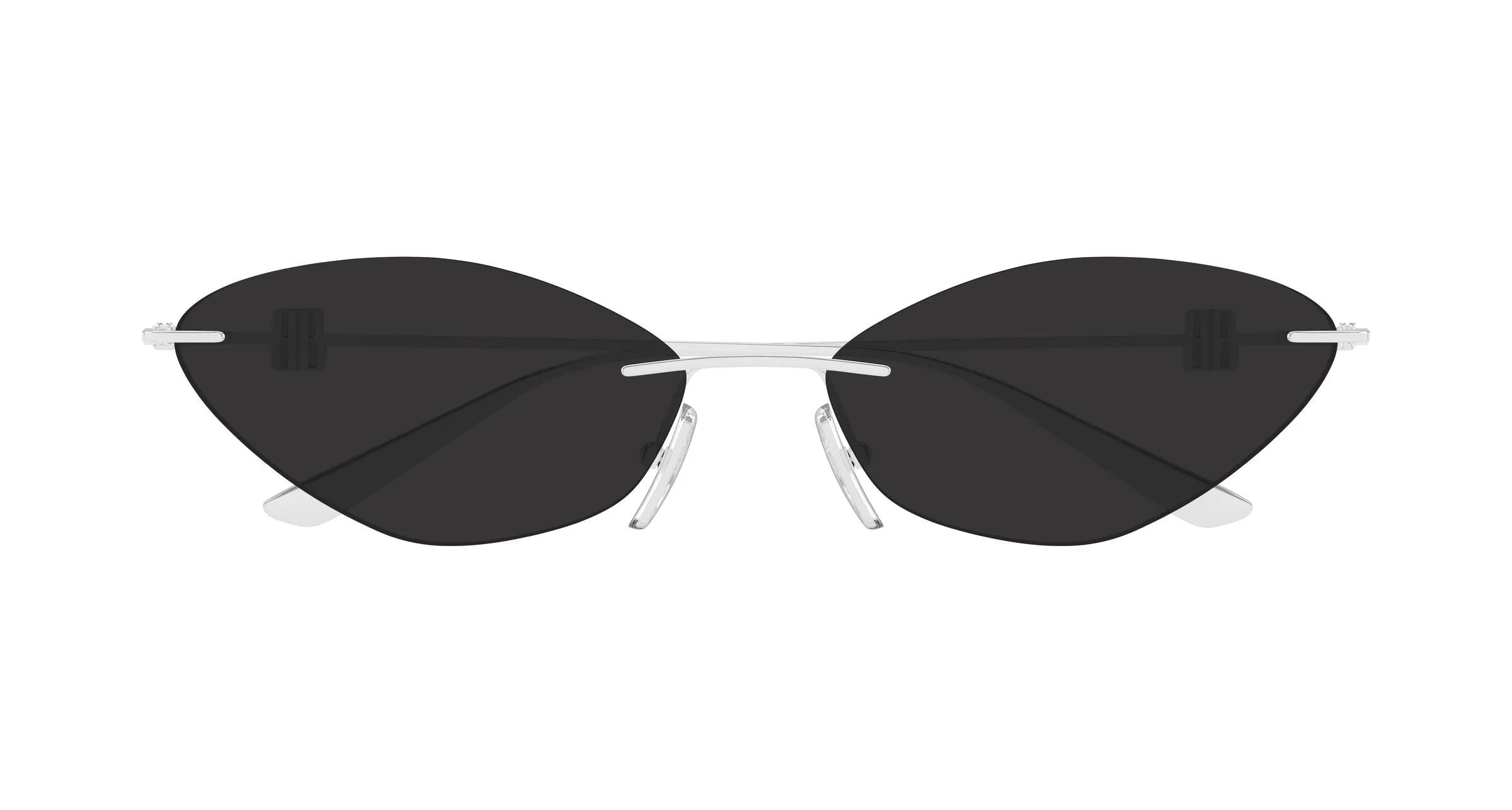 Balenciaga BB0536S 001 Occhiali da sole Metallo Argento Grigio Geometrica - immagine 2