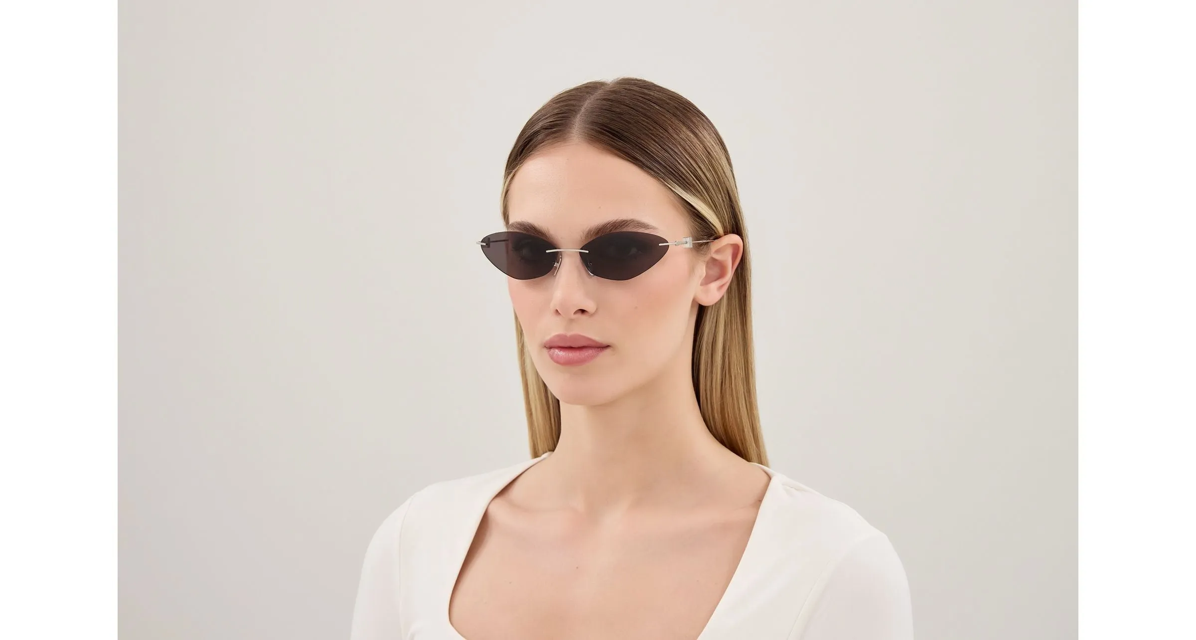 Balenciaga BB0536S 001 Occhiali da sole Metallo Argento Grigio Geometrica - immagine 3