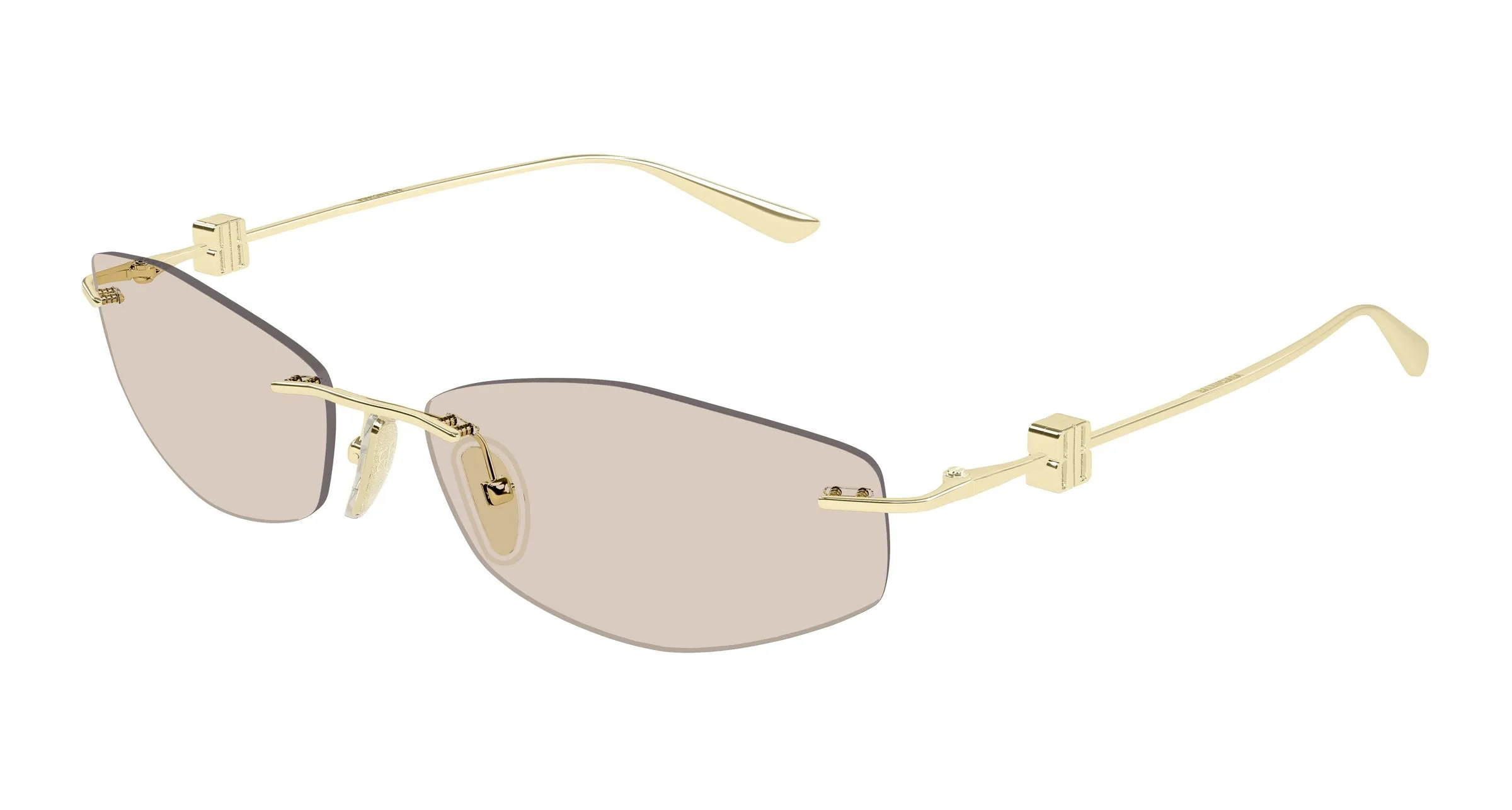Balenciaga BB0535S 005 Occhiali da sole Metallo Oro Marrone Geometrica - immagine 1