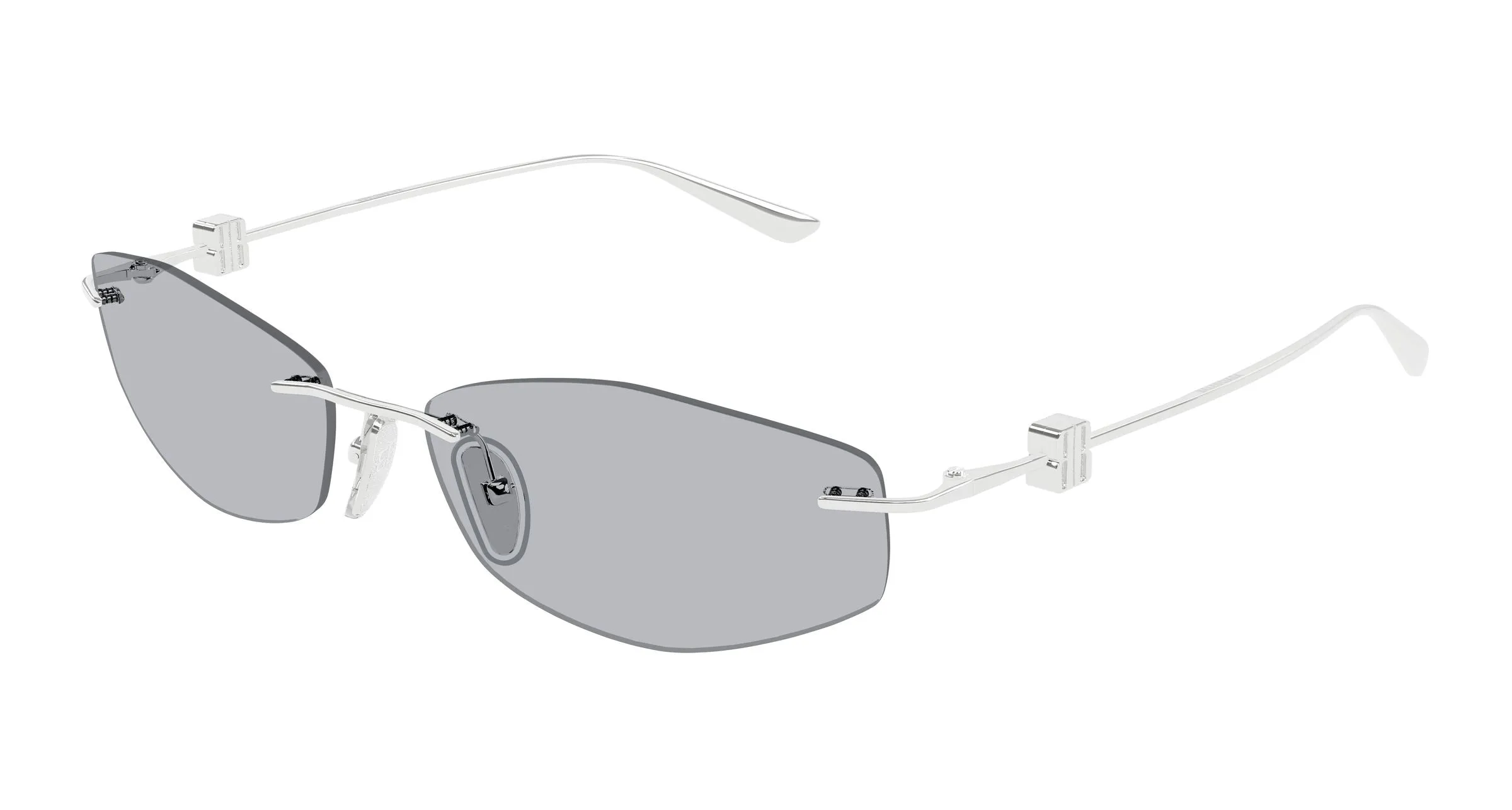 Balenciaga BB0535S 004 Occhiali da sole Metallo Argento Grigio Geometrica - immagine 1