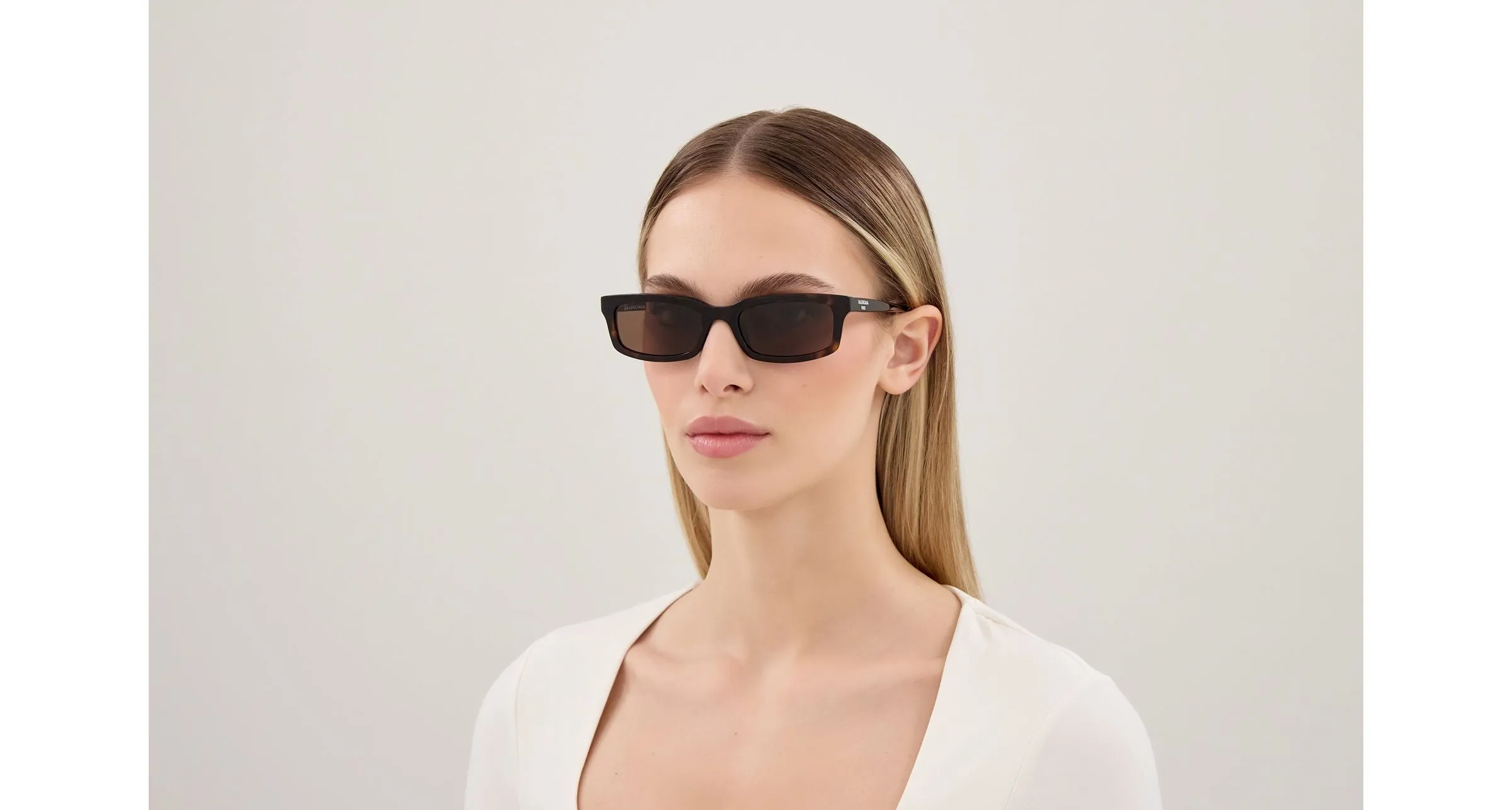 Balenciaga BB0526S 002 Occhiali da sole Acetato Havana Marrone Squadrata - immagine 2