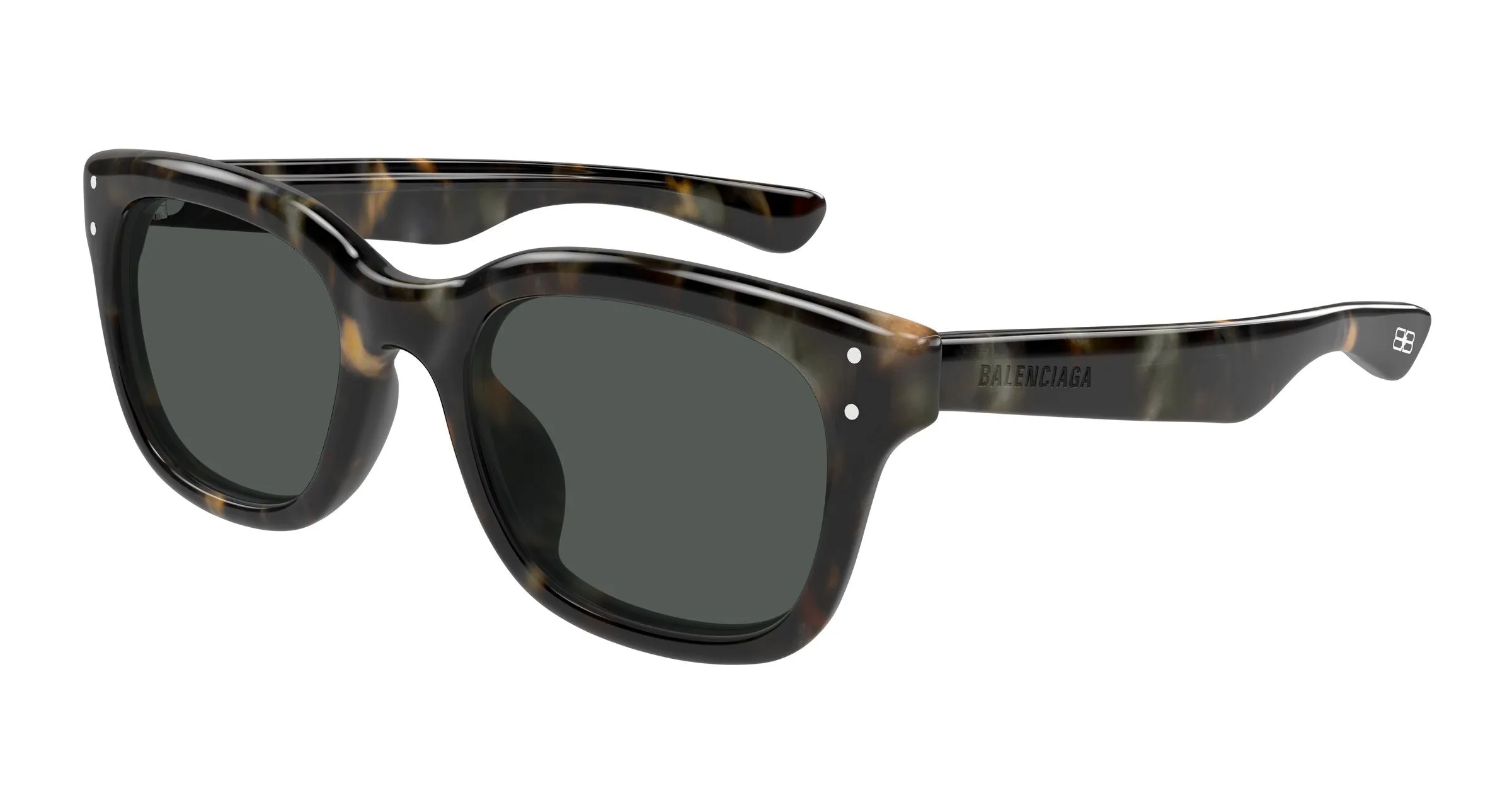 Balenciaga BB0522SK 002 Occhiali da sole Acetato Havana Grigio Squadrata - immagine 1