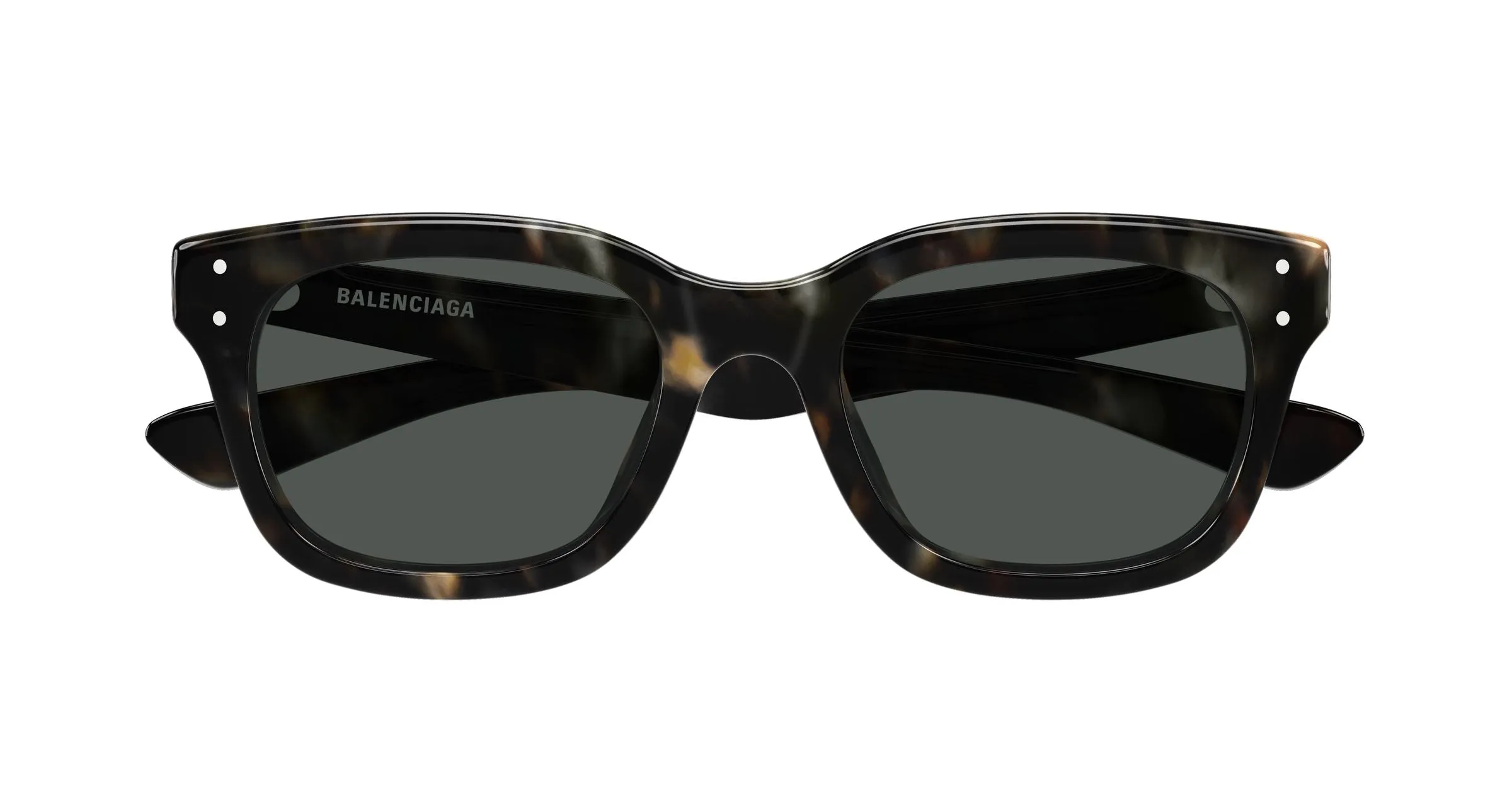Balenciaga BB0522SK 002 Occhiali da sole Acetato Havana Grigio Squadrata - immagine 2