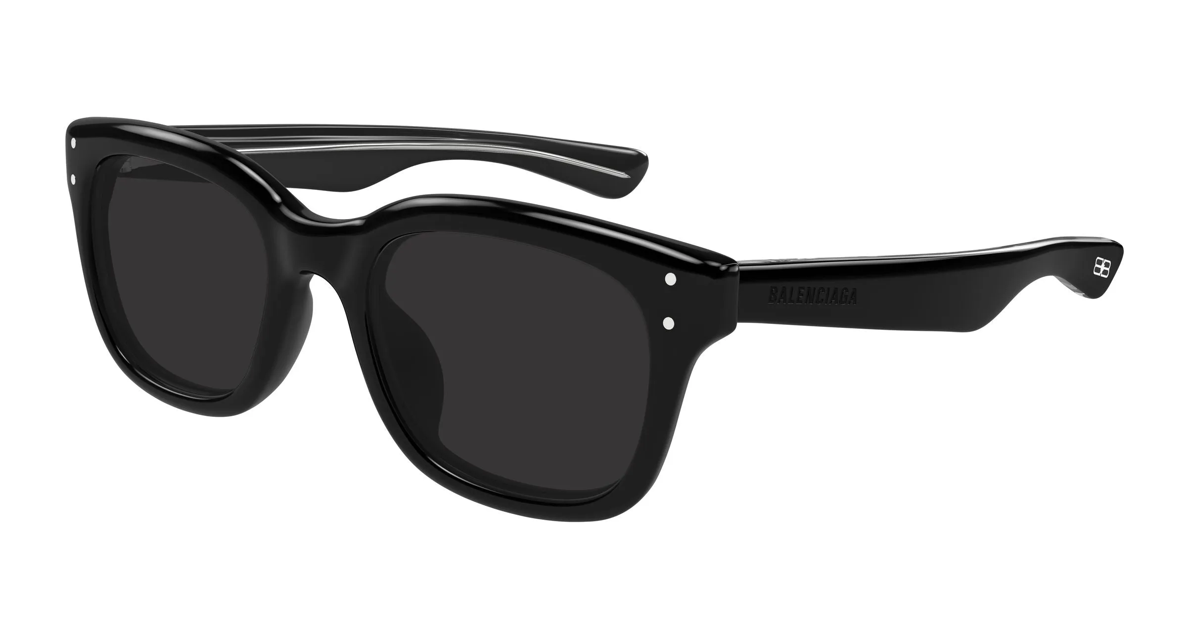 Balenciaga BB0522SK 001 Occhiali da sole Acetato Nero Grigio Squadrata - immagine 1