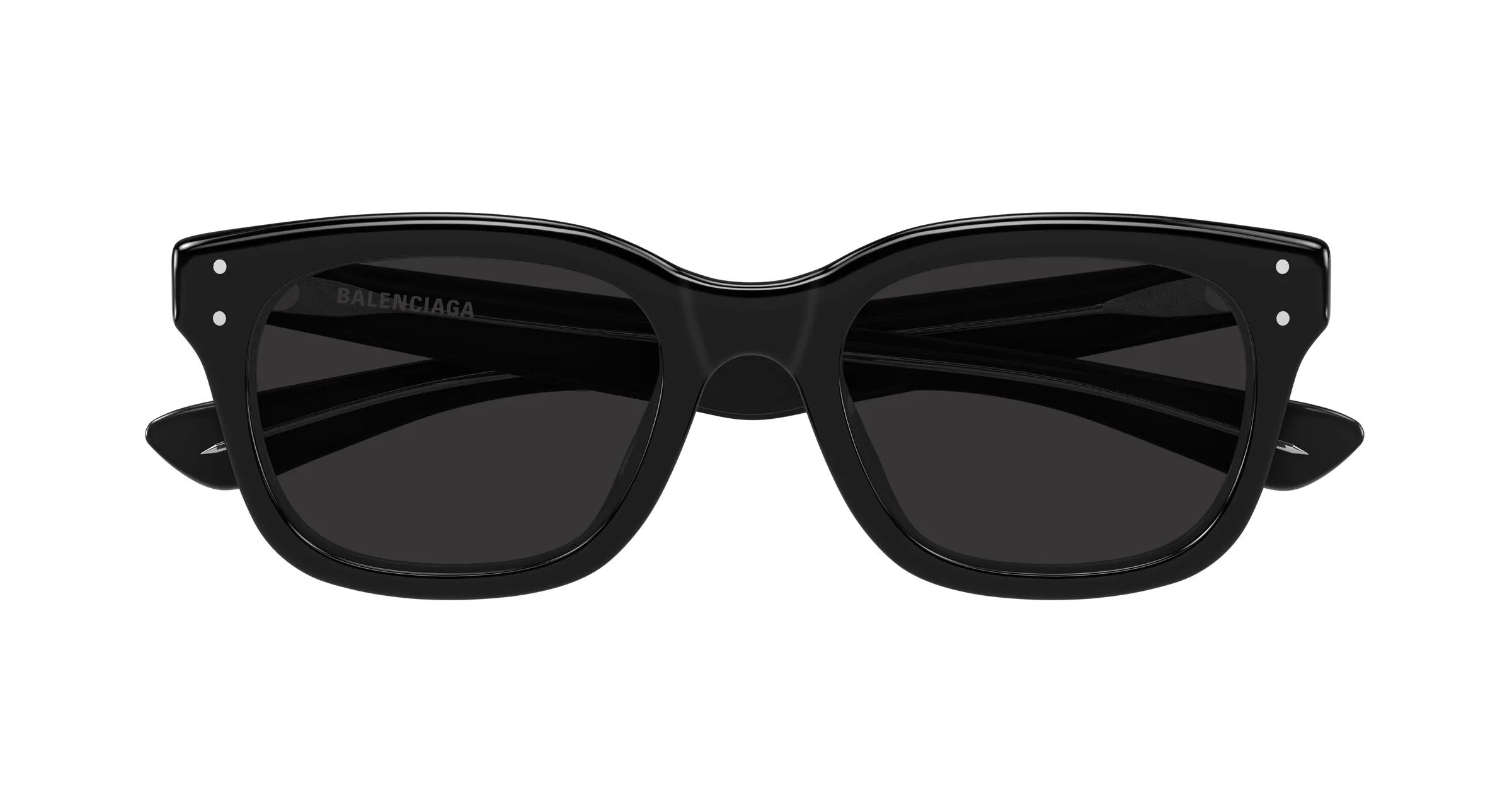 Balenciaga BB0522SK 001 Occhiali da sole Acetato Nero Grigio Squadrata - immagine 2