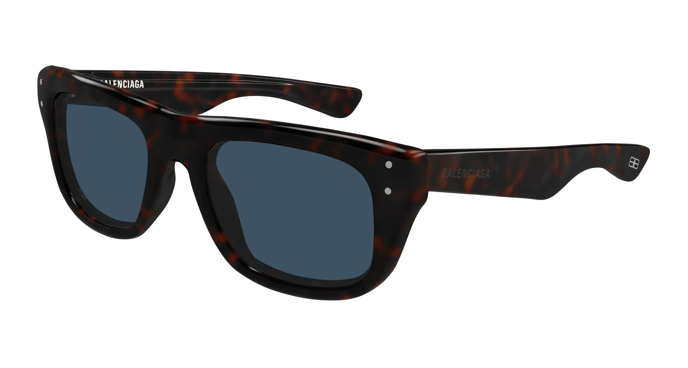 Balenciaga BB0521S 003 Occhiali da sole Acetato Havana Blu Squadrata - immagine 1