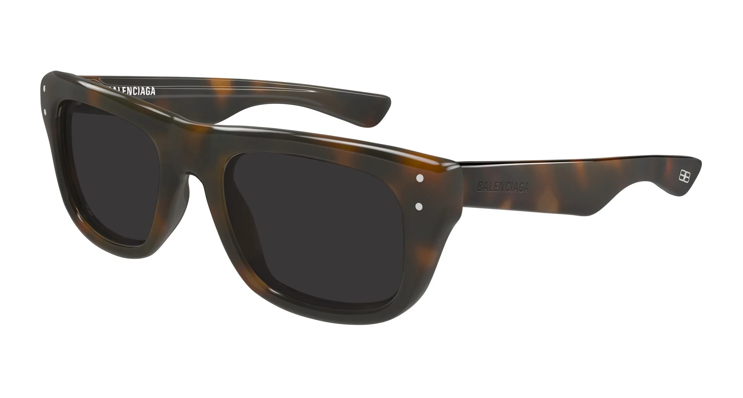 Balenciaga BB0521S 002 Occhiali da sole Acetato Havana Grigio Squadrata - immagine 1