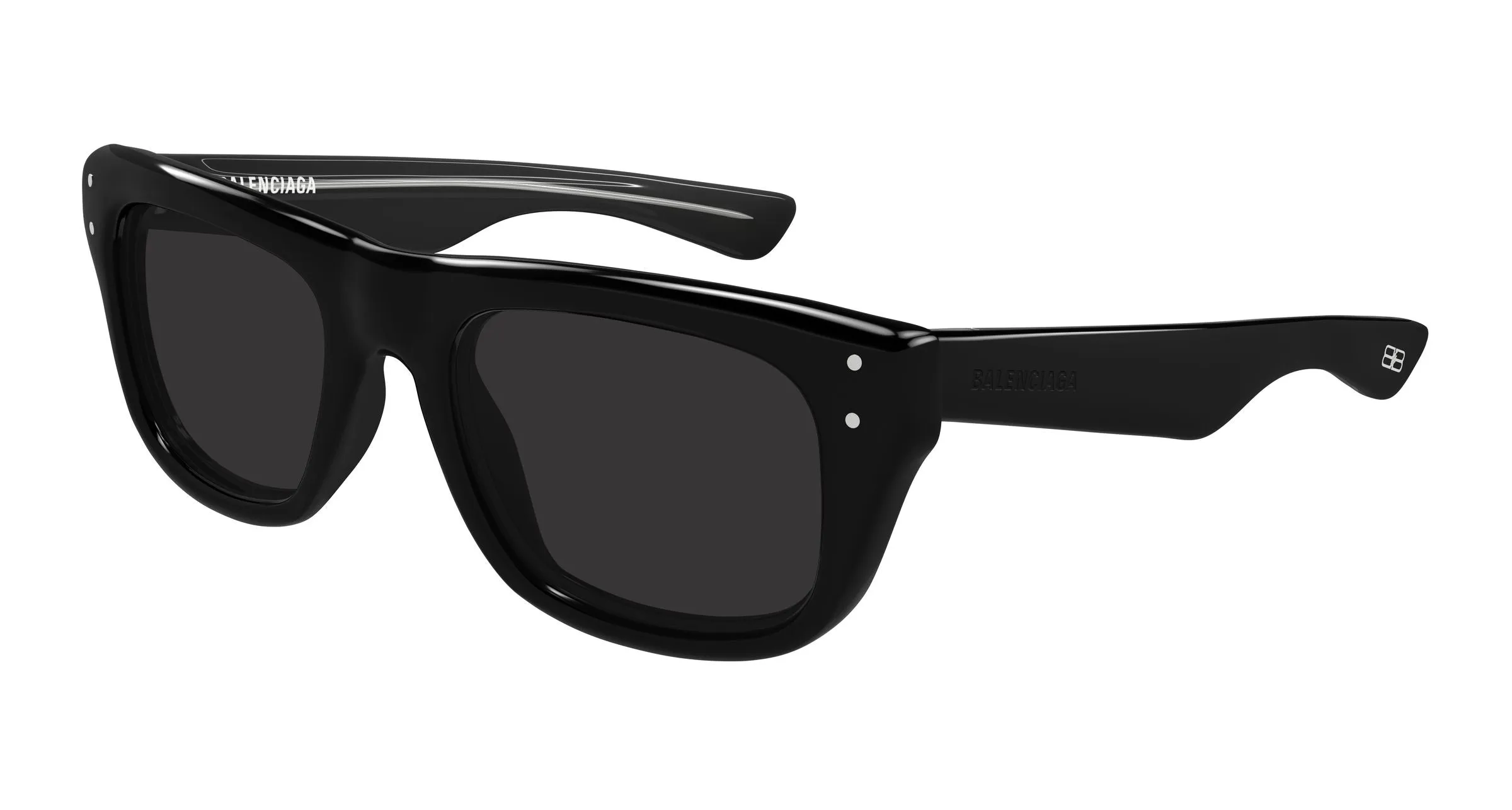 Balenciaga BB0521S 001 Occhiali da sole Acetato Nero Grigio Squadrata - immagine 1