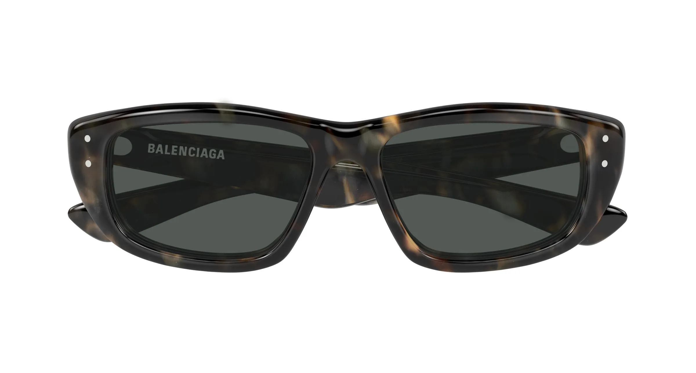 Balenciaga BB0520S 003 Occhiali da sole Acetato Havana Grigio Geometrica - immagine 2