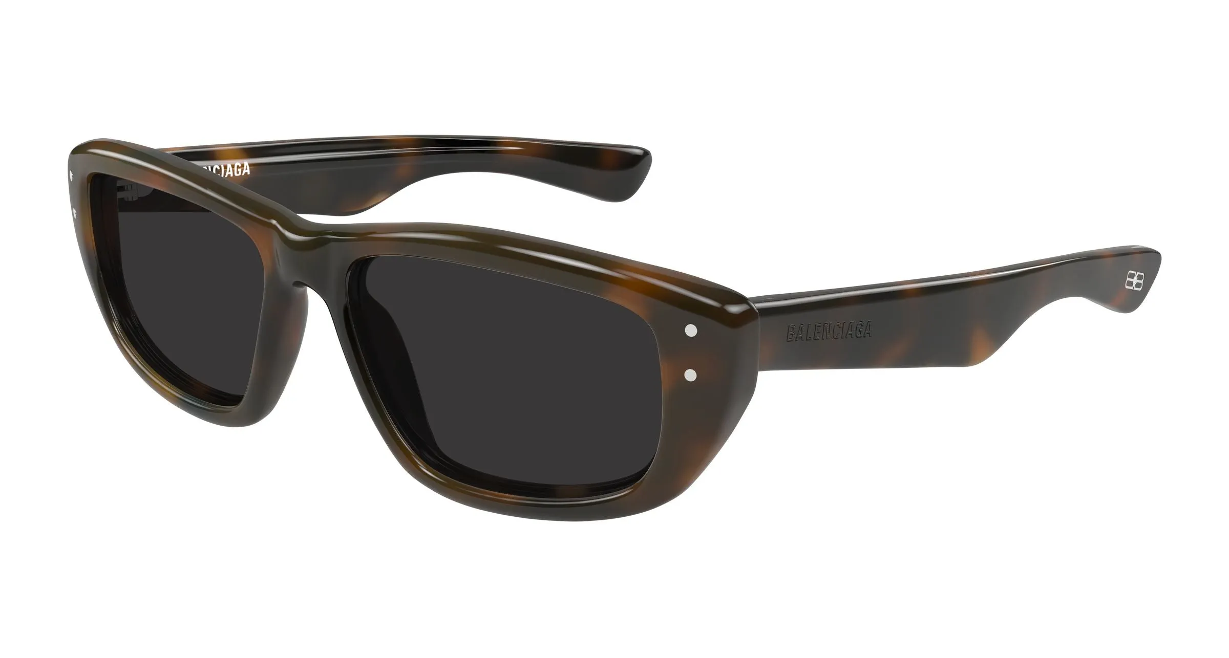 Balenciaga BB0520S 002 Occhiali da sole Acetato Havana Grigio Geometrica - immagine 1