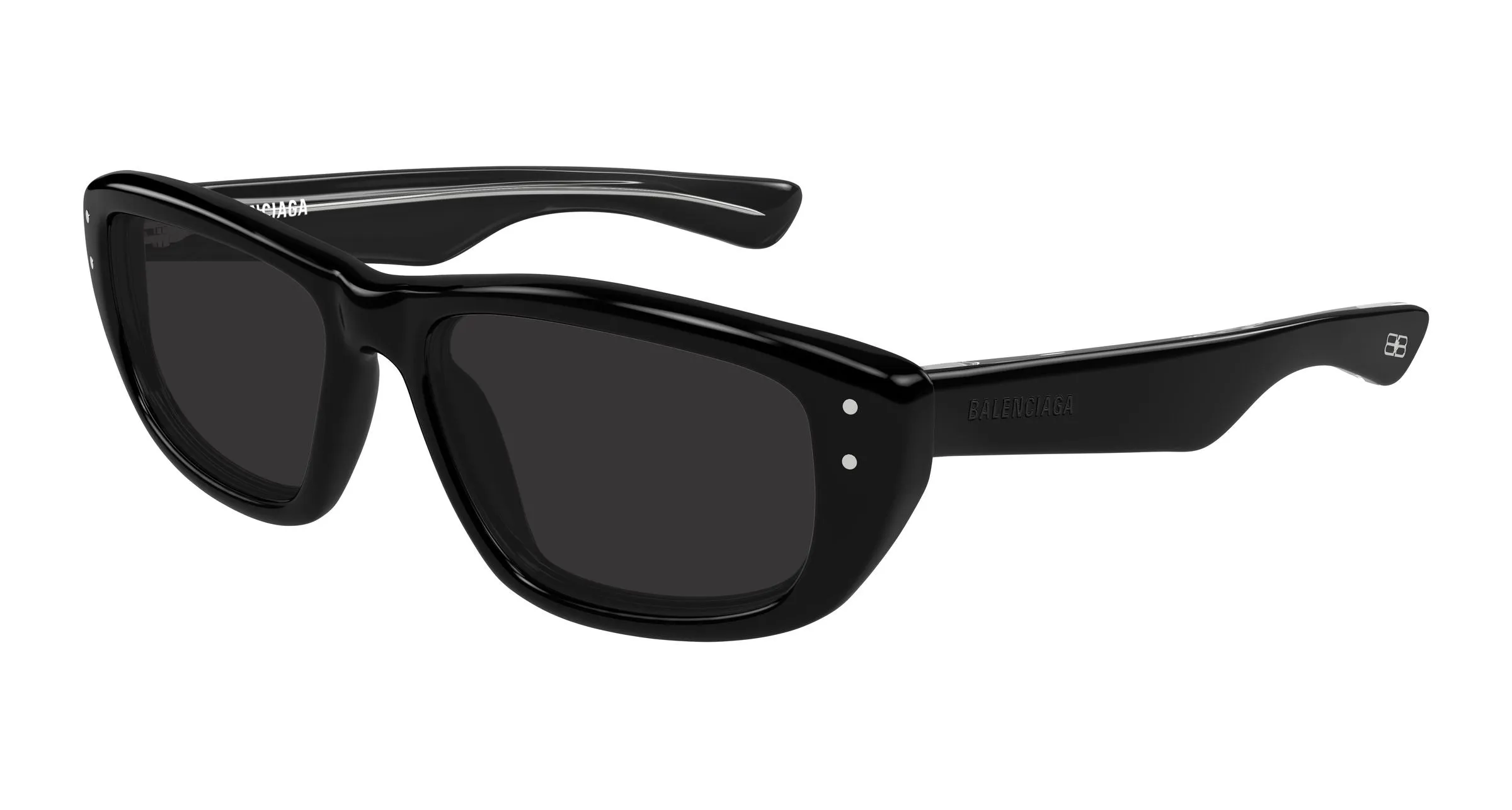 Balenciaga BB0520S 001 Occhiali da sole Acetato Nero Grigio Geometrica - immagine 1