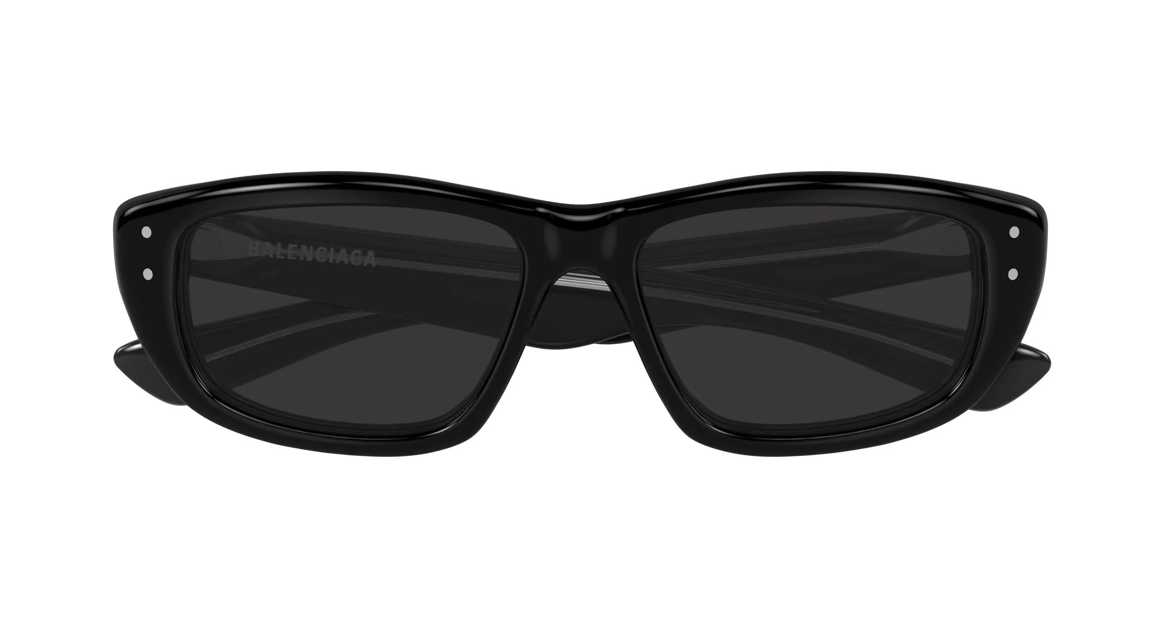 Balenciaga BB0520S 001 Occhiali da sole Acetato Nero Grigio Geometrica - immagine 2