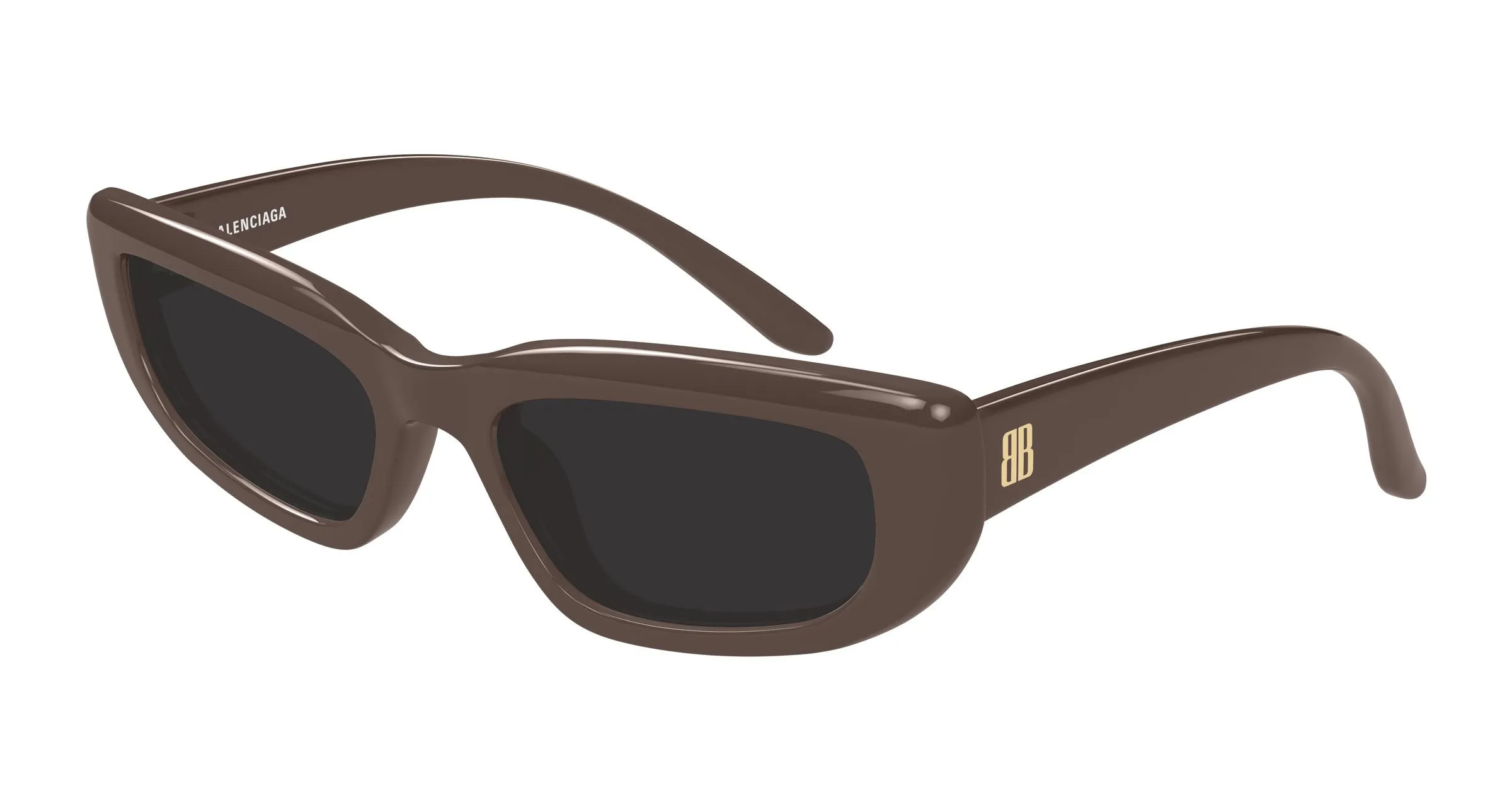 Balenciaga BB0516S 004 Occhiali da sole Acetato Marrone Grigio Geometrica - immagine 1