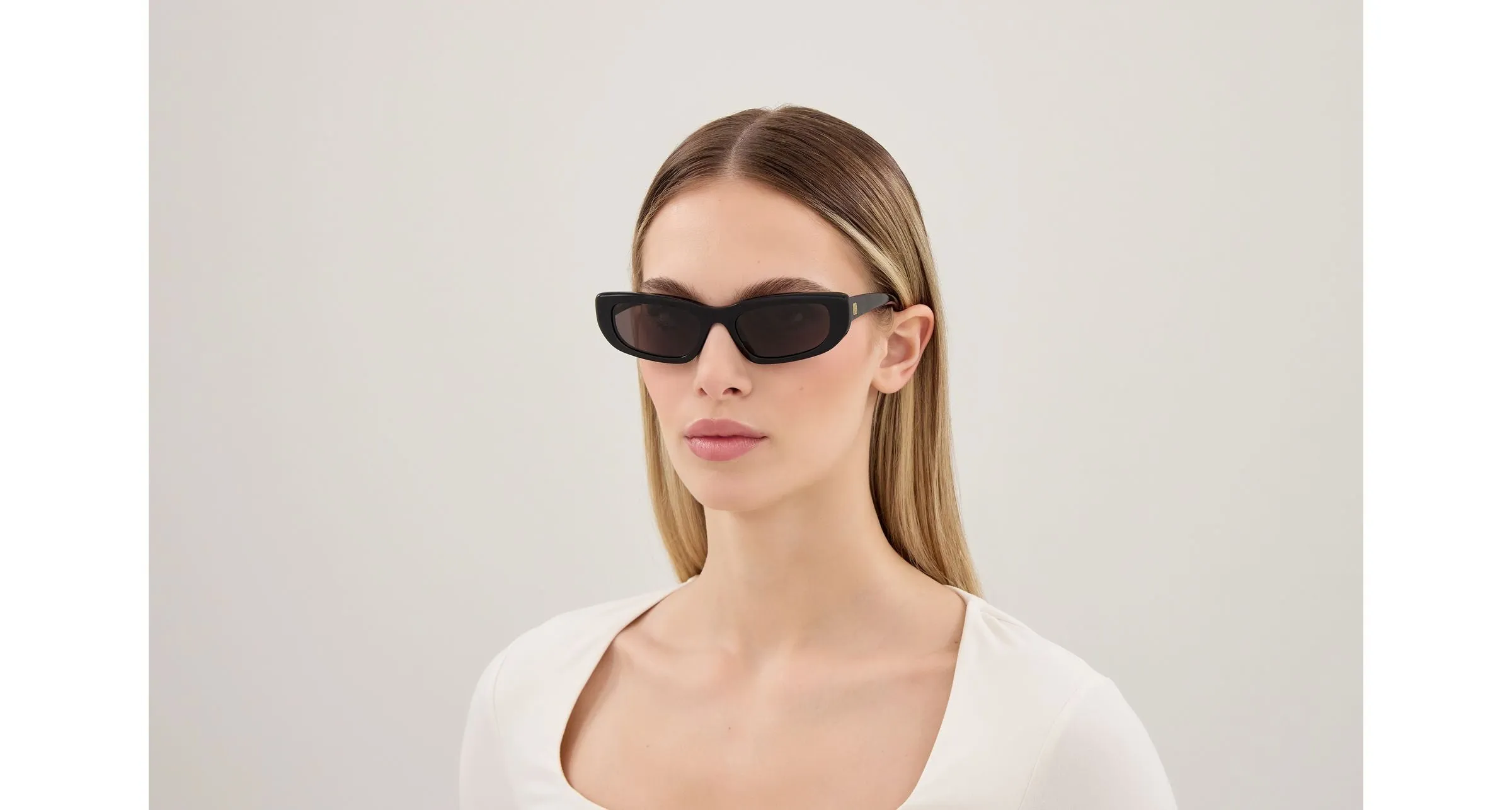 Balenciaga BB0516S 001 Occhiali da sole Acetato Nero Grigio Geometrica - immagine 2