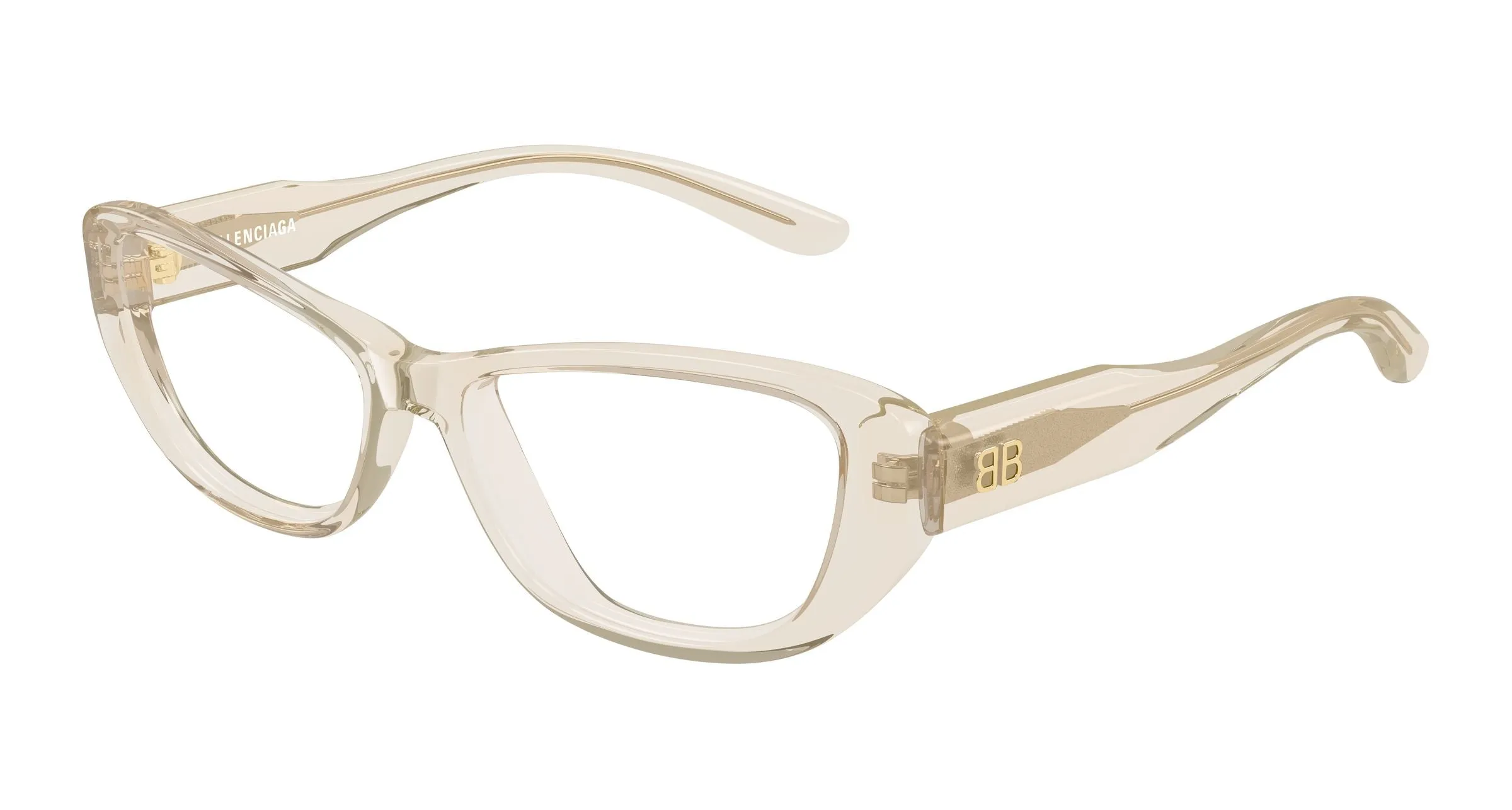 Balenciaga BB0514O 003 Montature da vista Acetato Beige Trasparente Geometrica - immagine 1