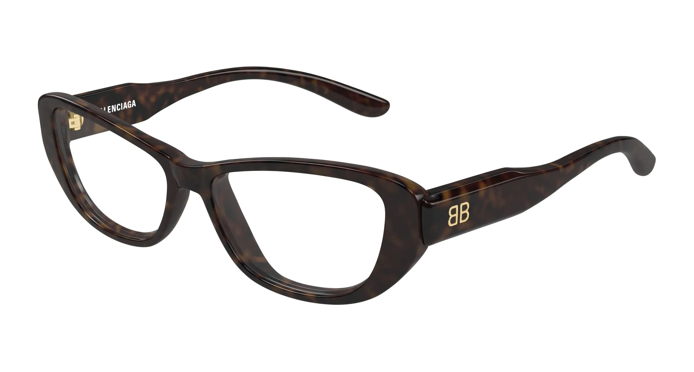 Balenciaga BB0514O 002 Montature da vista Acetato Havana Trasparente Geometrica - immagine 1