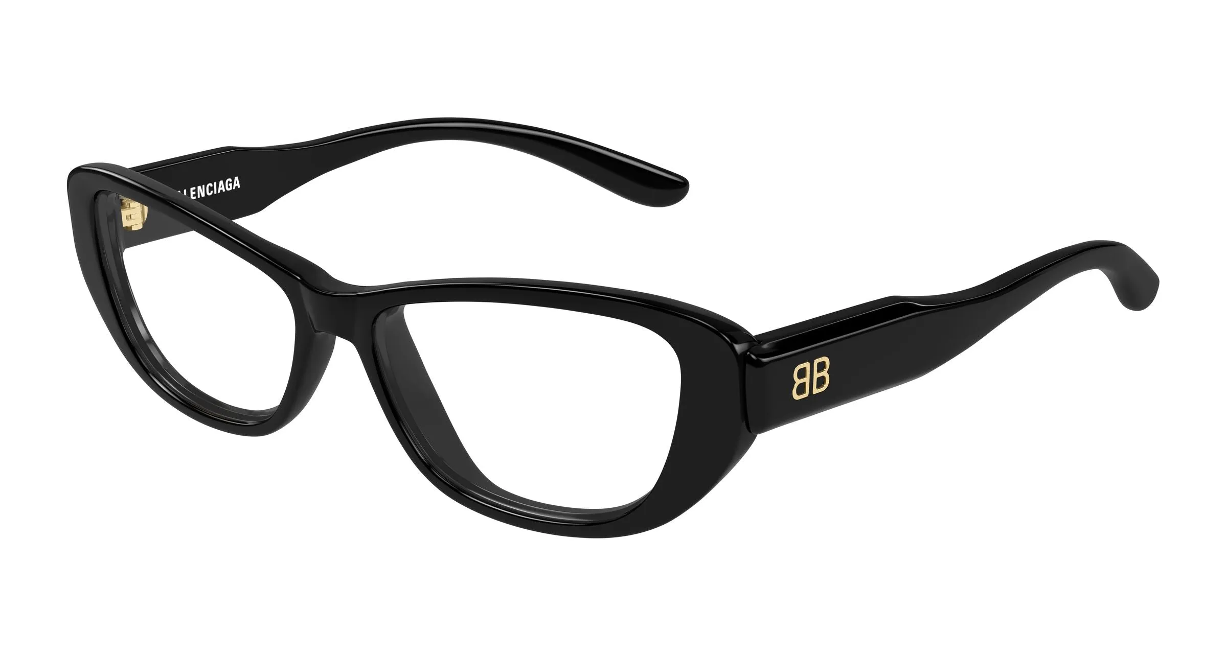Balenciaga BB0514O 001 Montature da vista Acetato Nero Trasparente Geometrica - immagine 1