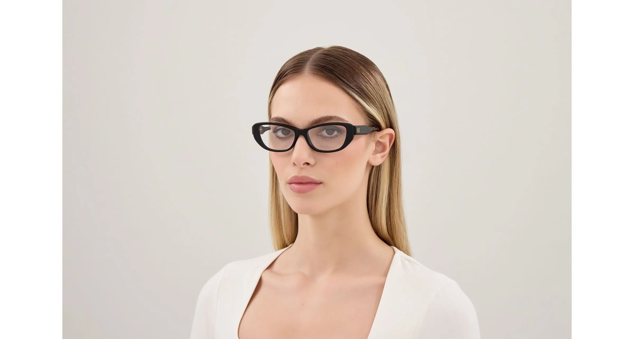 Balenciaga BB0514O 001 Montature da vista Acetato Nero Trasparente Geometrica - immagine 3