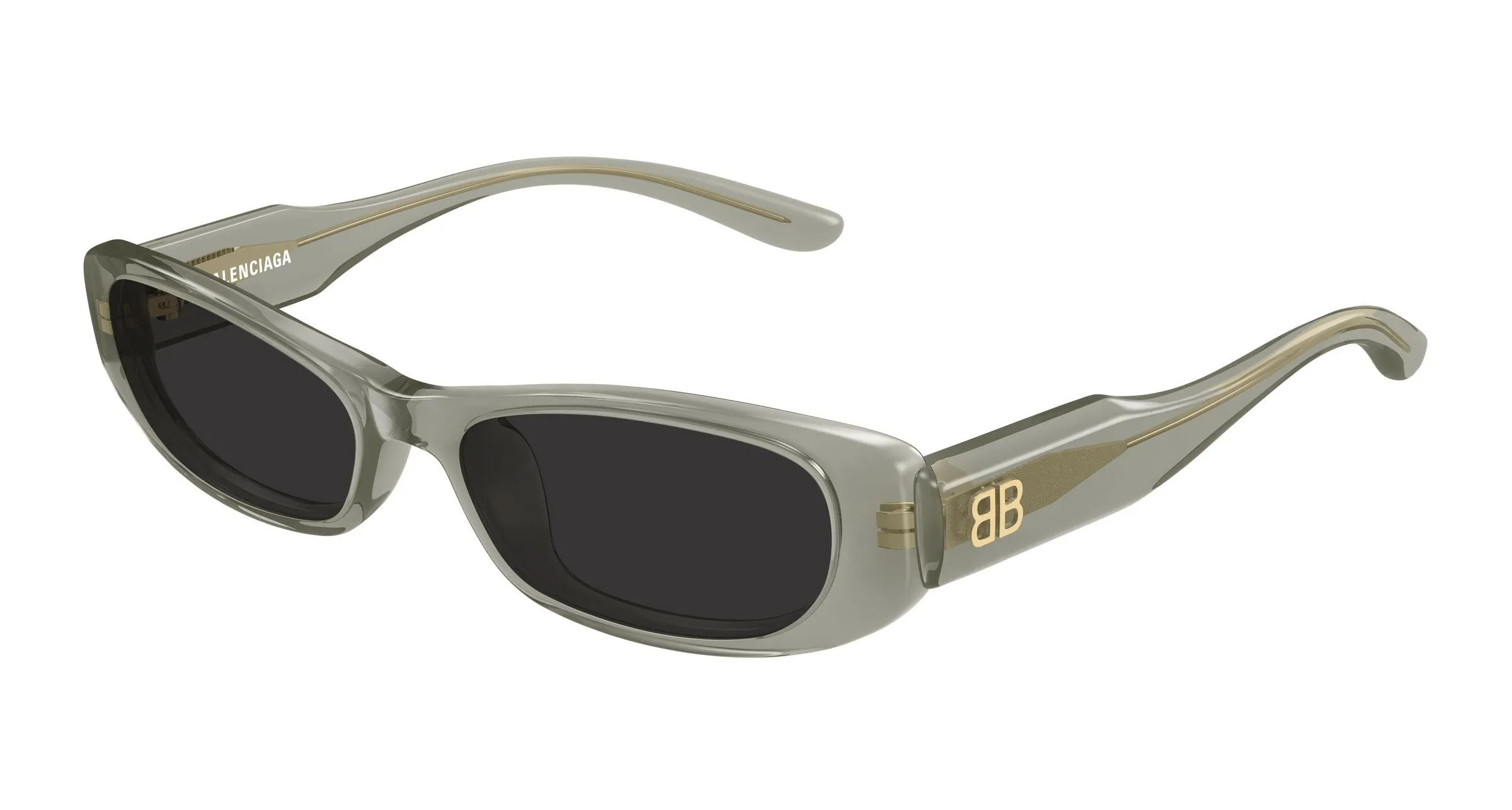 Balenciaga BB0510S 004 Occhiali da sole Acetato Verde Grigio Squadrata - immagine 1