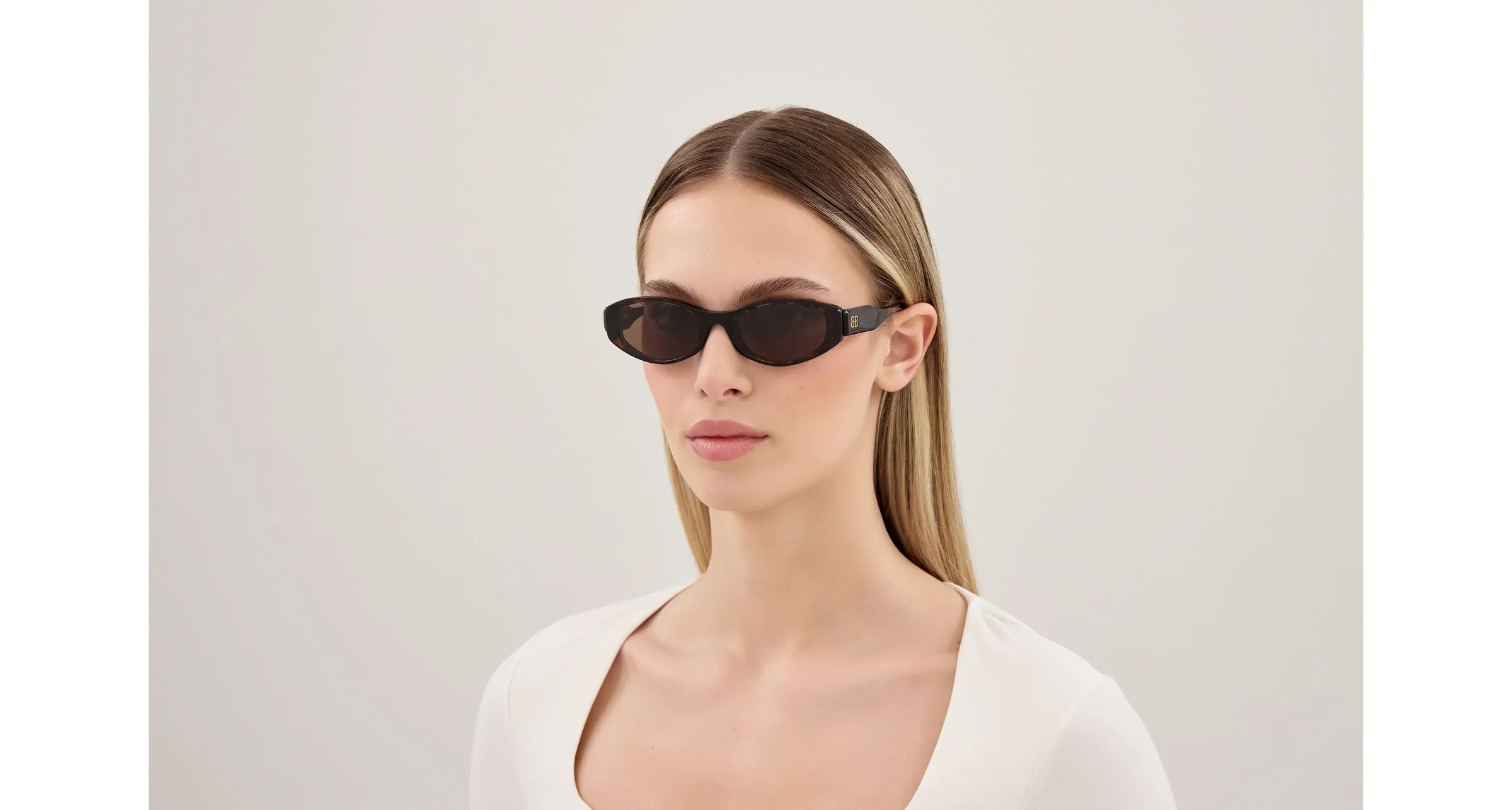 Balenciaga BB0509S 002 Occhiali da sole Acetato Havana Marrone Geometrica - immagine 3