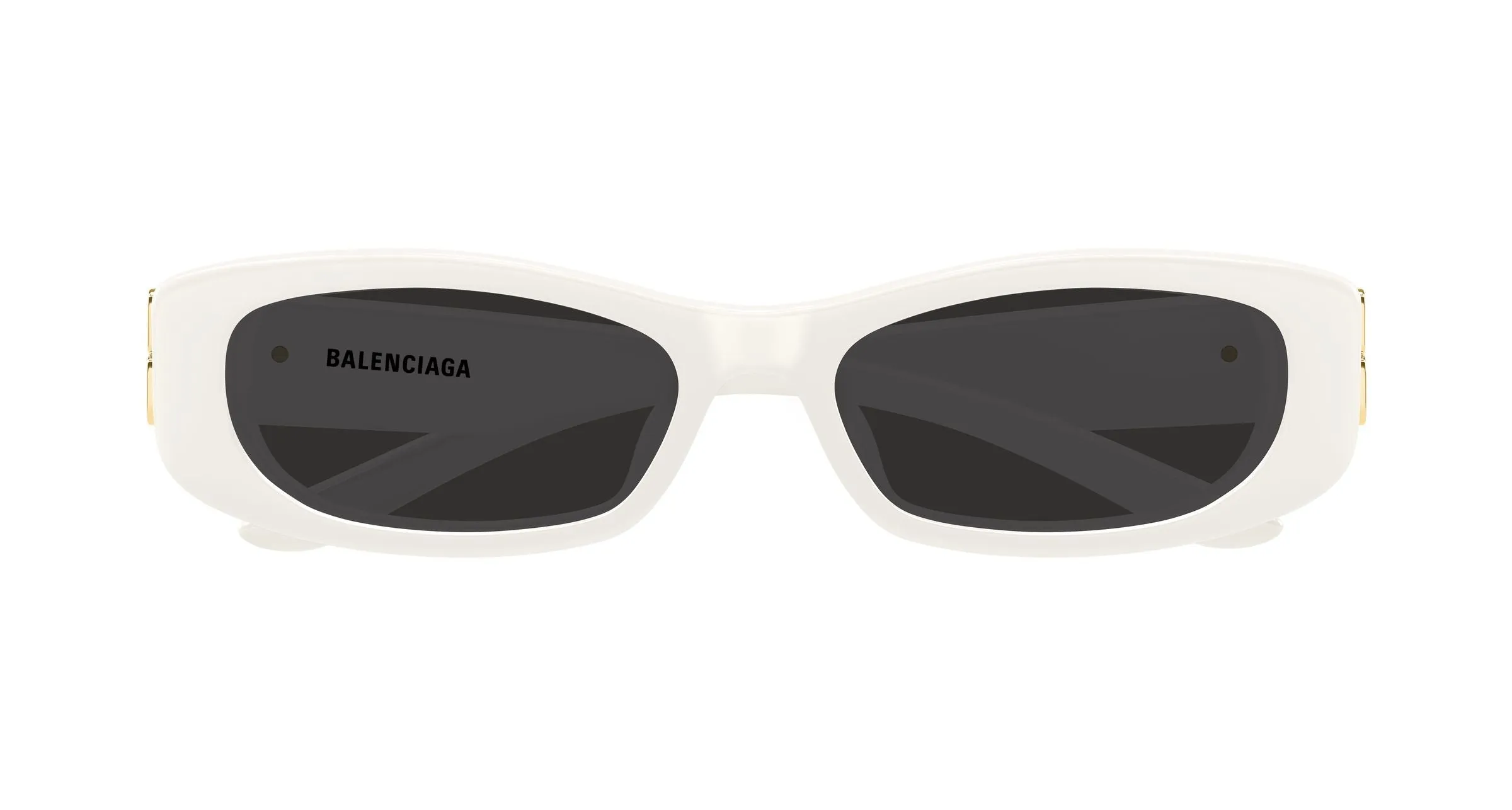 Balenciaga BB0505S 003 Occhiali da sole Acetato Bianco Grigio Squadrata - immagine 2