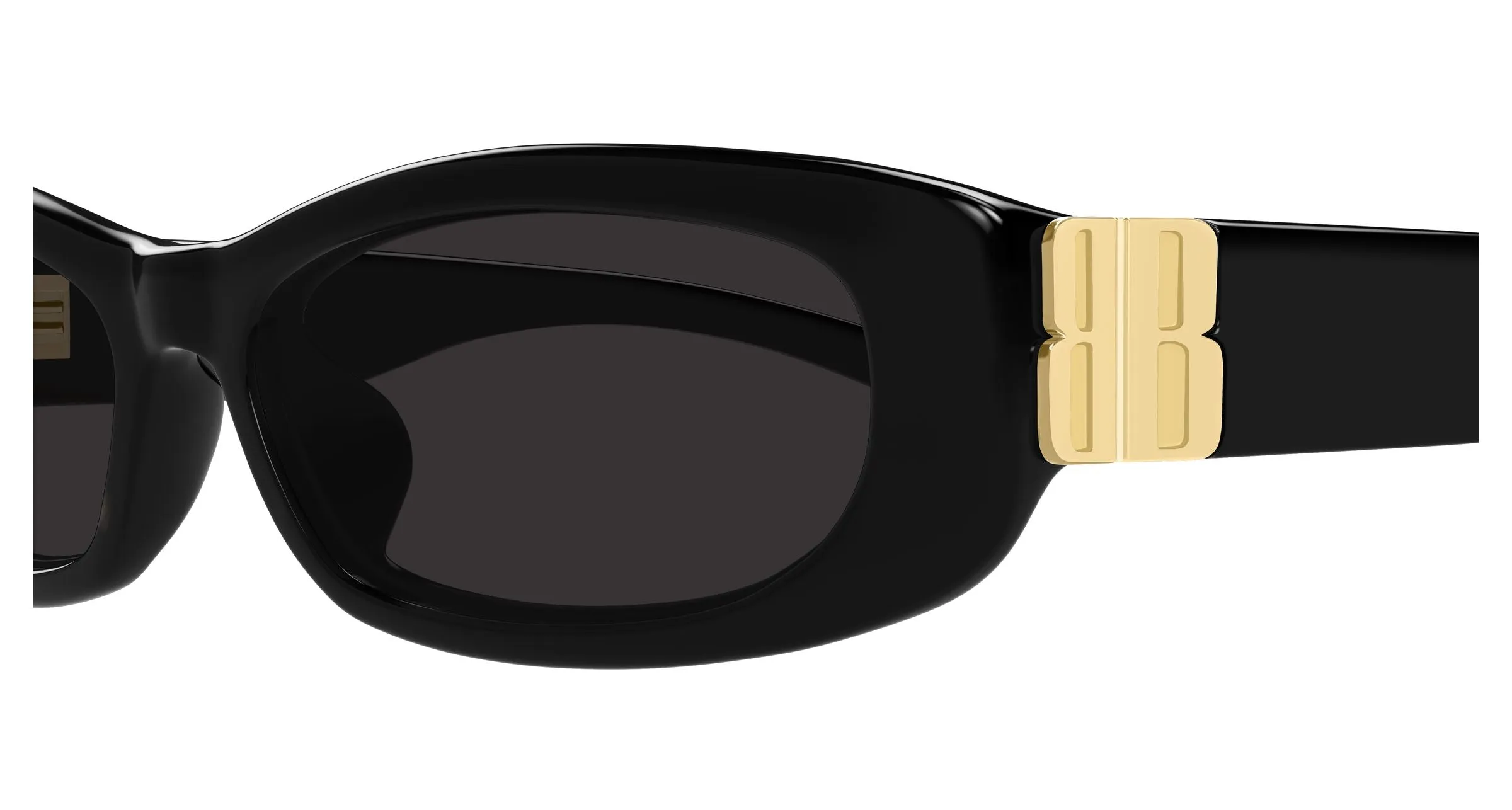 Balenciaga BB0505S 001 Occhiali da sole Acetato Nero Grigio Squadrata - immagine 3