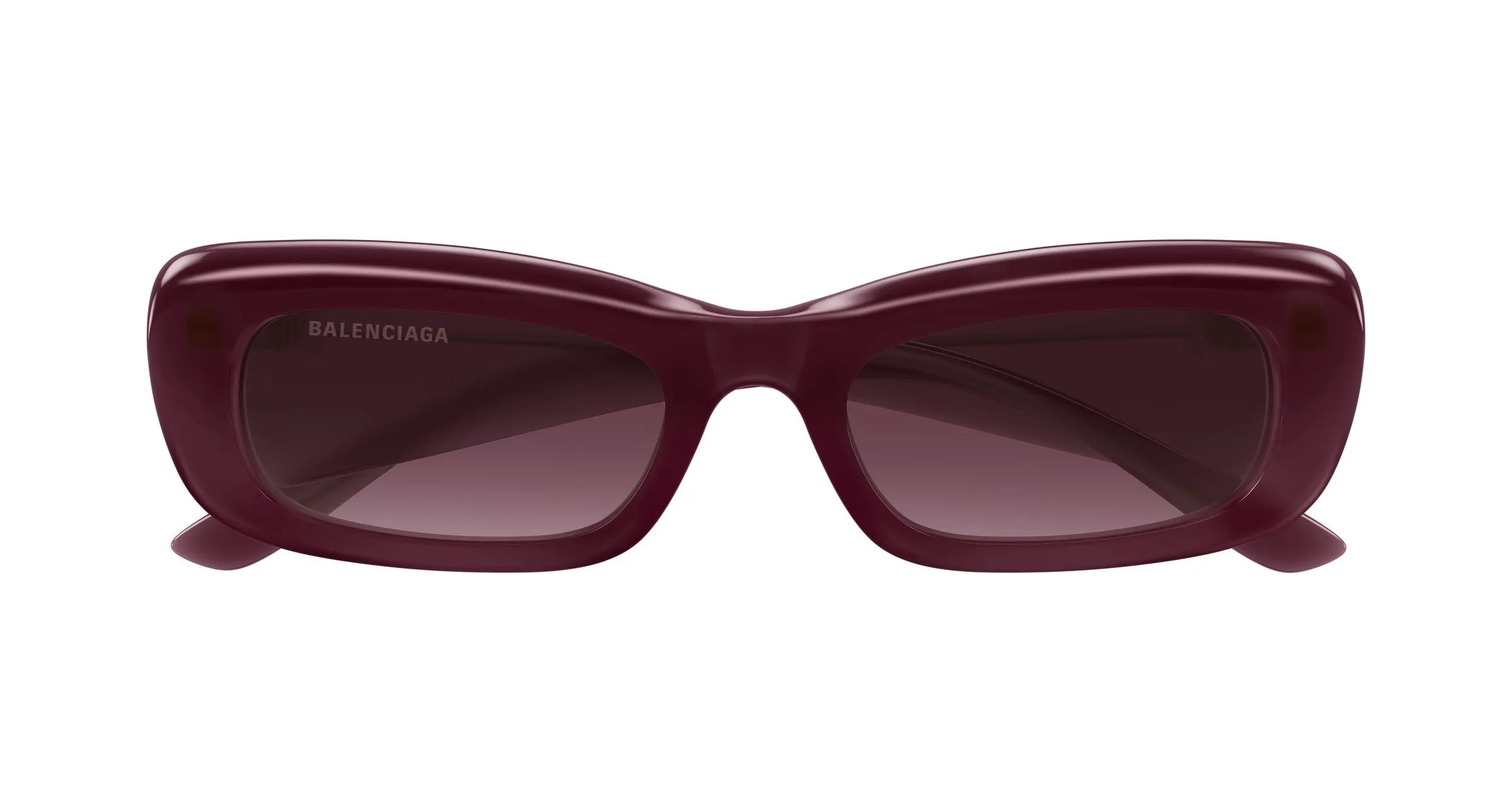 Balenciaga BB0504S 004 Occhiali da sole Acetato Bordeaux Viola Squadrata Sfumato - immagine 2