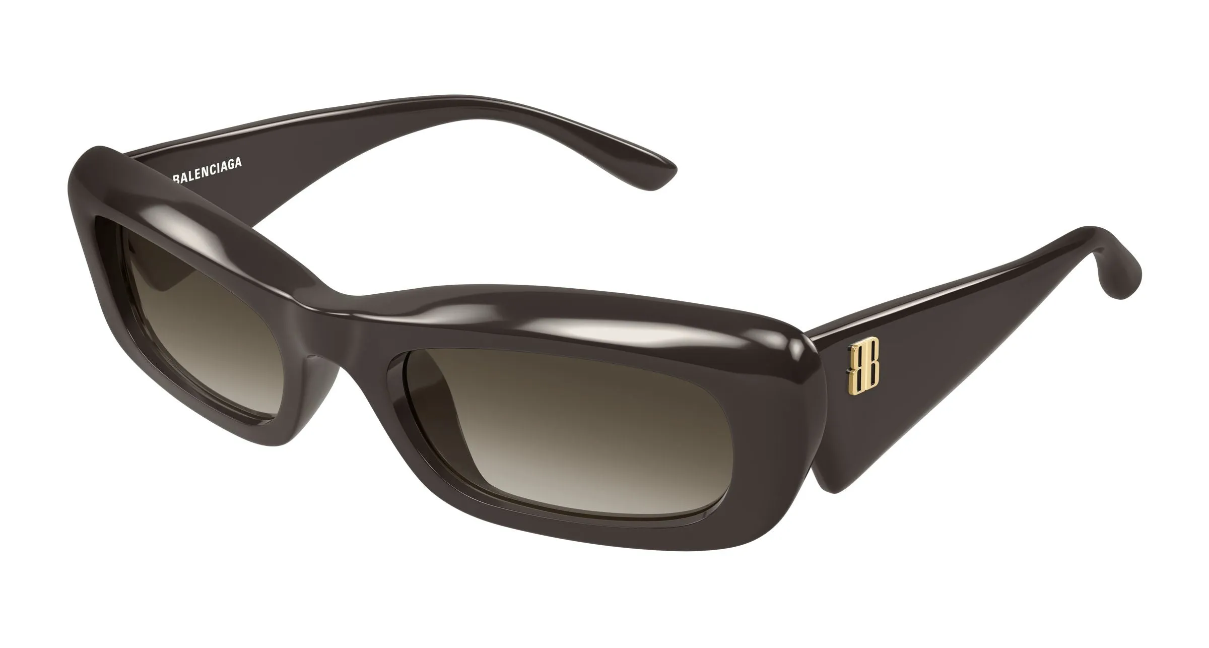 Balenciaga BB0504S 003 Occhiali da sole Acetato Marrone Grigio Squadrata Sfumato - immagine 1