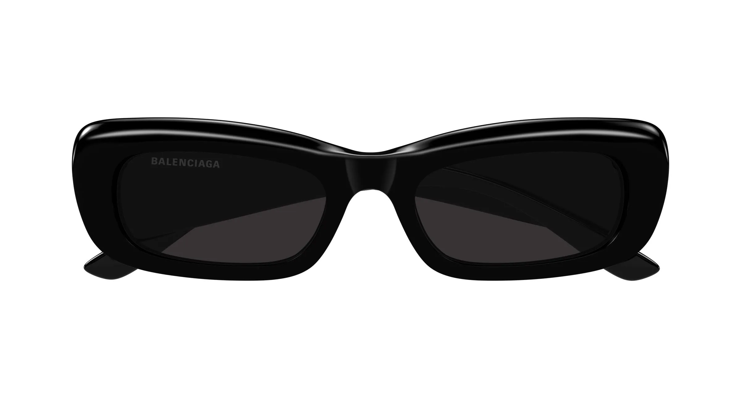 Balenciaga BB0504S 001 Occhiali da sole Acetato Nero Grigio Squadrata - immagine 2