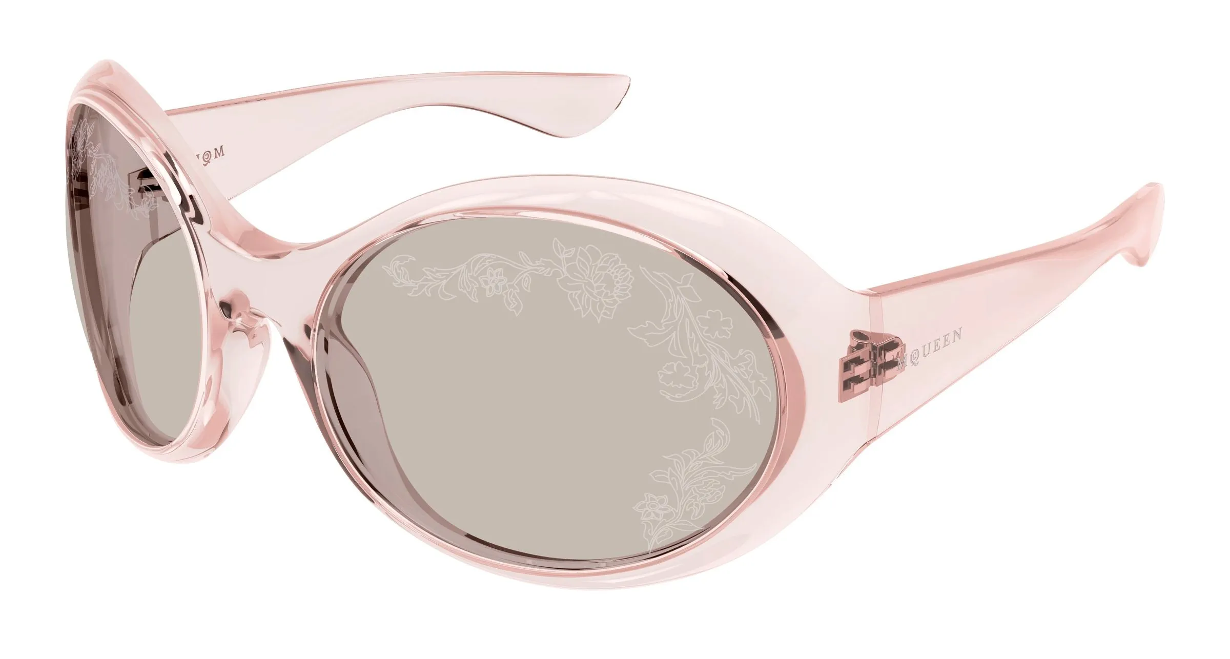 Alexander McQueen AM0592S 007 Occhiali da sole Bio-iniettato Rosa Marrone Rotonda - immagine 1