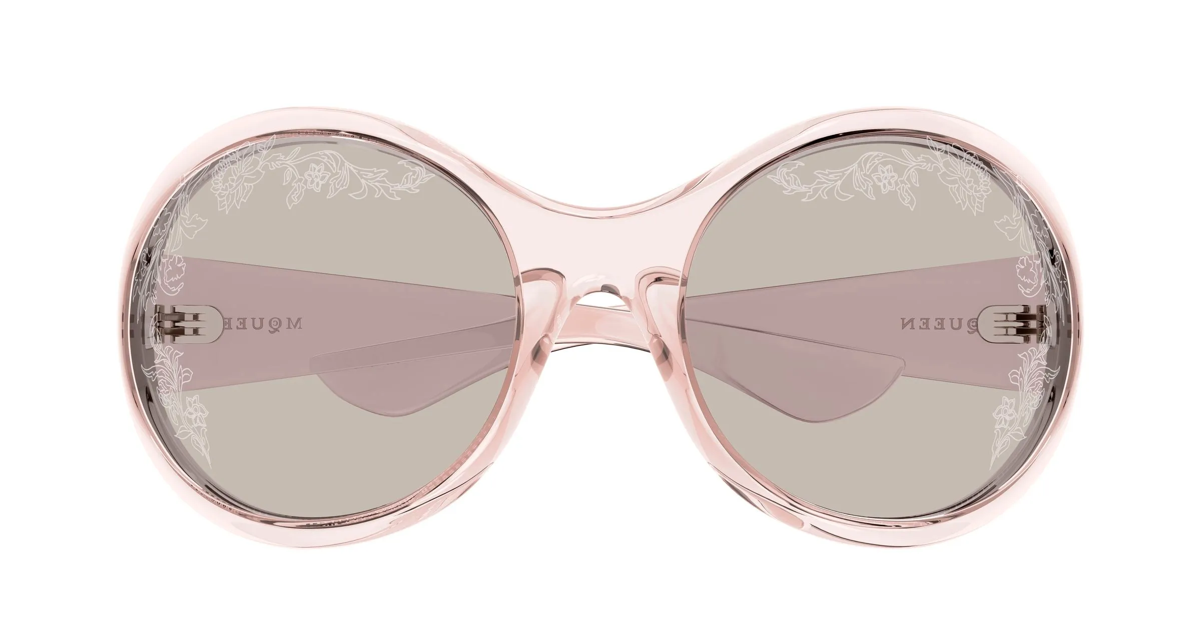 Alexander McQueen AM0592S 007 Occhiali da sole Bio-iniettato Rosa Marrone Rotonda - immagine 2