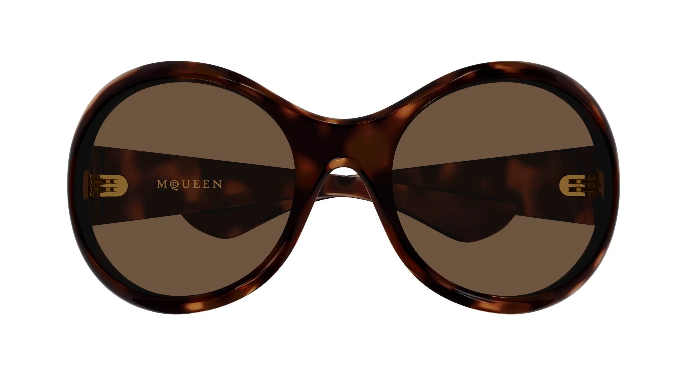 Alexander McQueen AM0592S 002 Occhiali da sole Bio-iniettato Havana Marrone Rotonda - immagine 2
