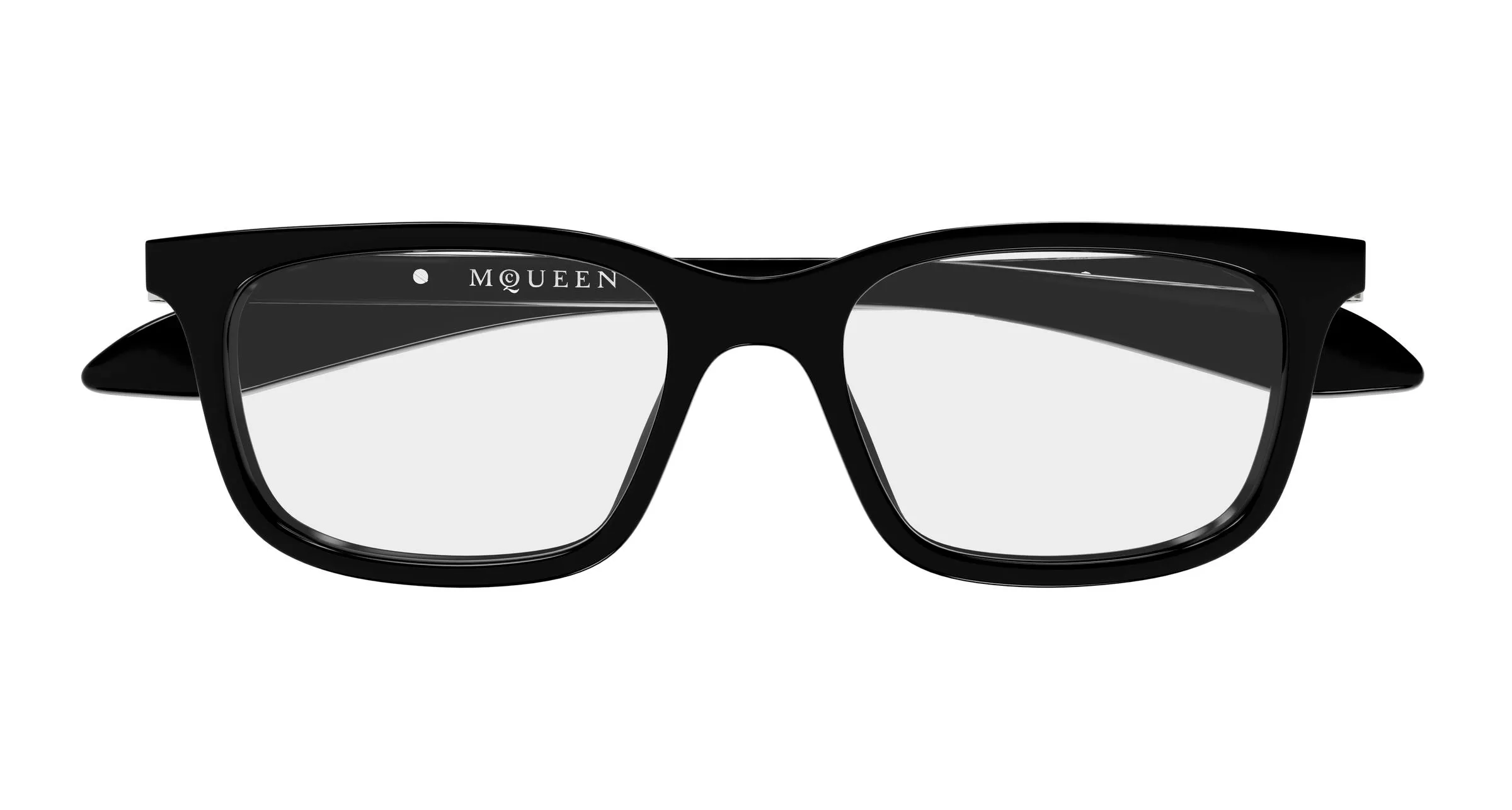 Alexander McQueen AM0587O 001 Montature da vista Acetato Nero Trasparente Squadrata - immagine 2