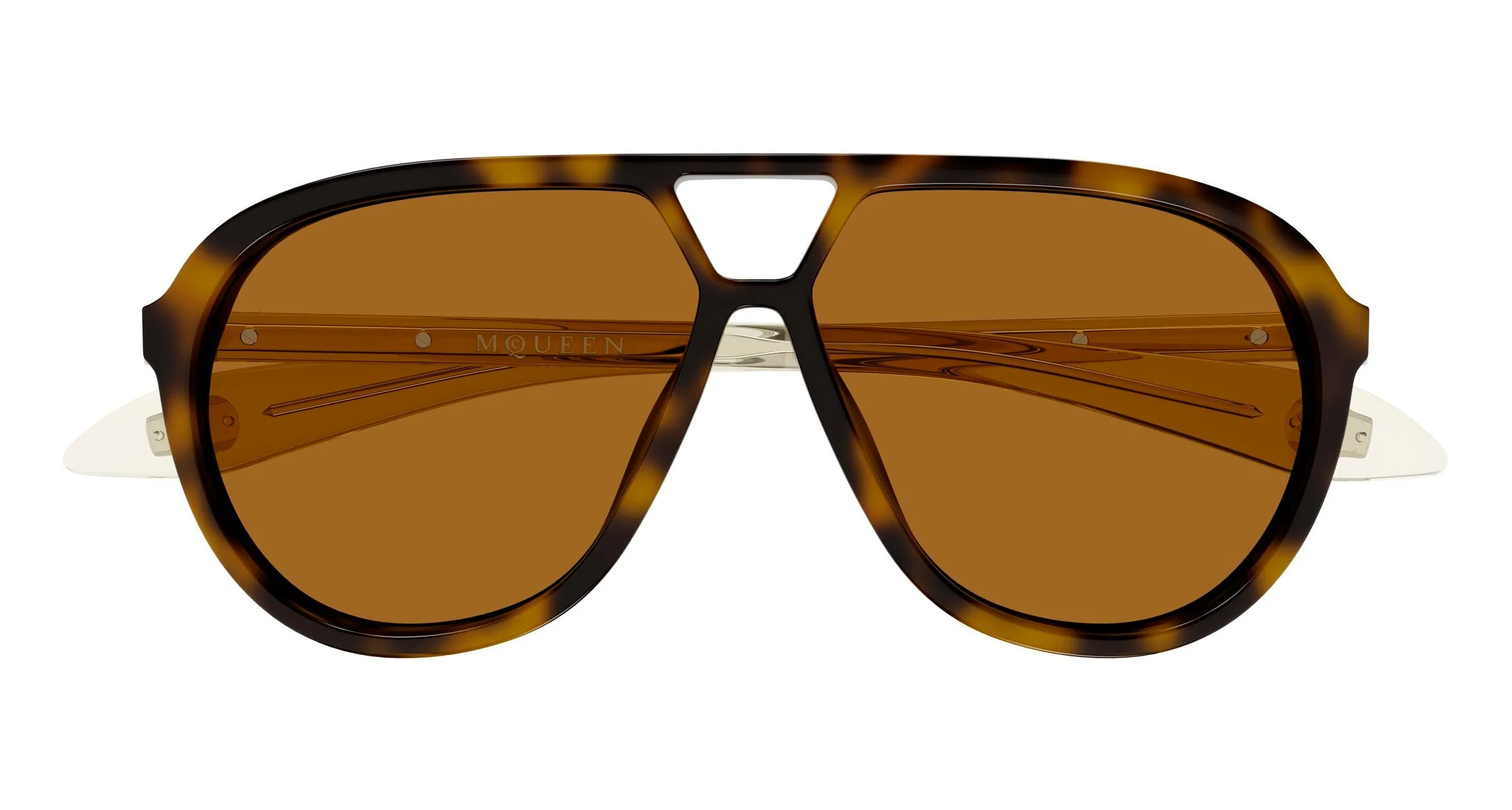 Alexander McQueen AM0586S 002 Occhiali da sole Acetato Havana Marrone Pilot - immagine 2