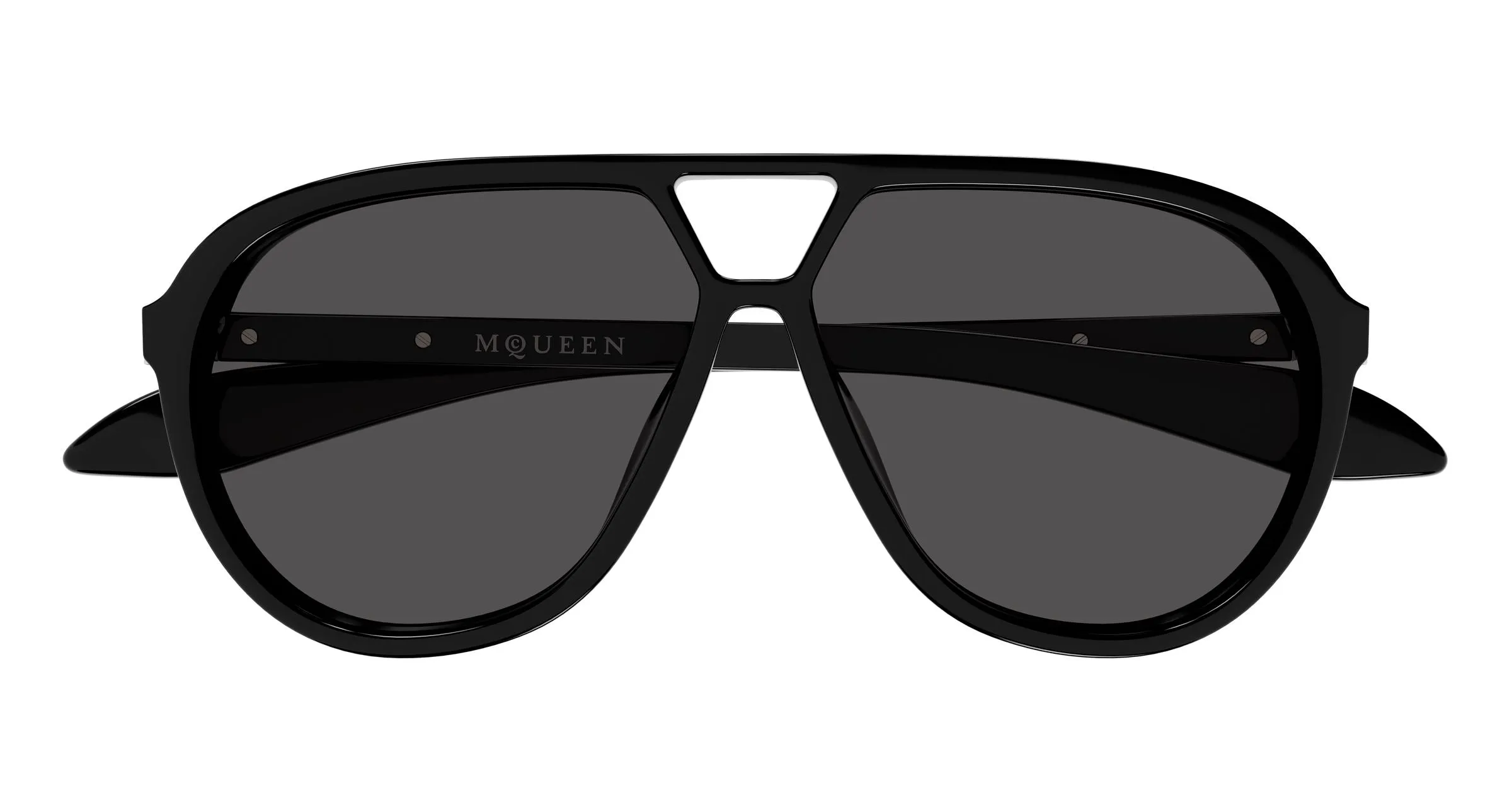 Alexander McQueen AM0586S 001 Occhiali da sole Acetato Nero Grigio Pilot - immagine 2