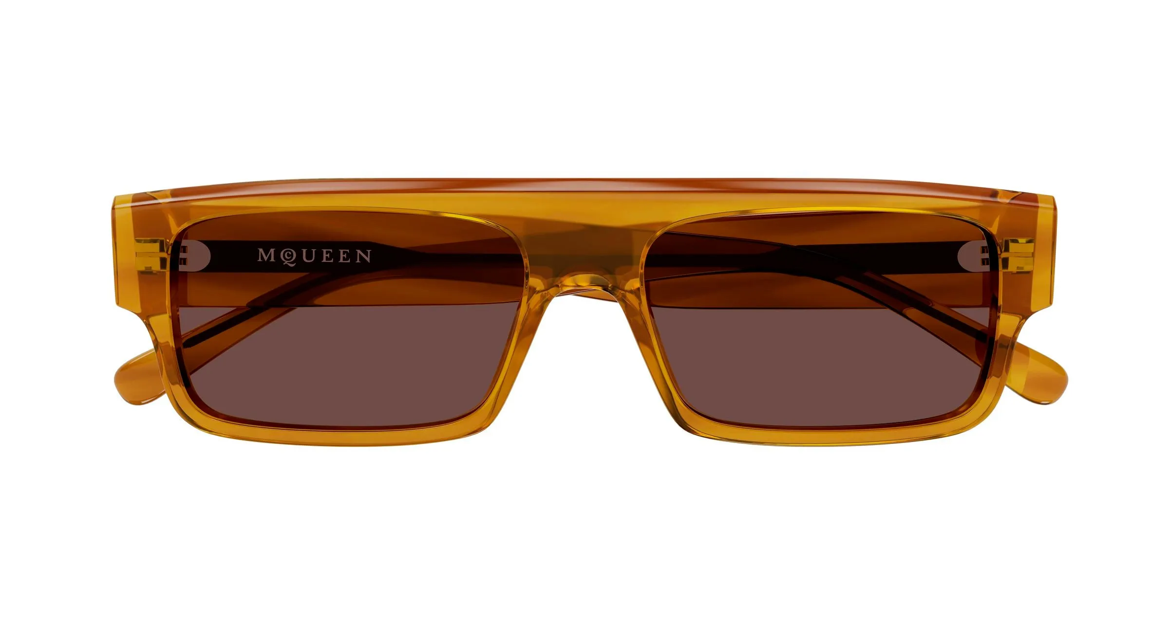Alexander McQueen AM0580S 003 Occhiali da sole Acetato Havana Marrone Squadrata - immagine 2