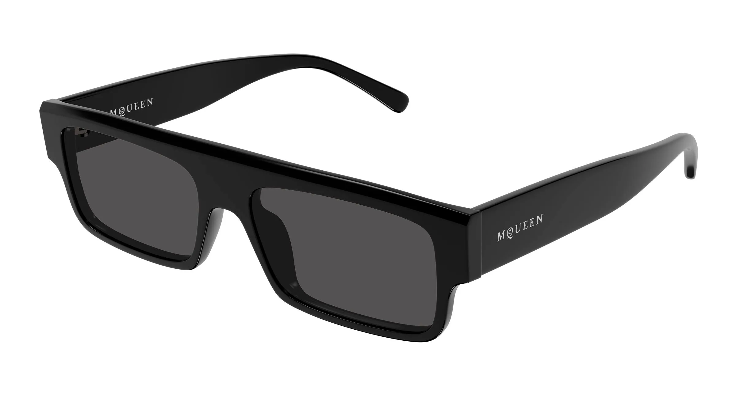 Alexander McQueen AM0580S 001 Occhiali da sole Acetato Nero Grigio Squadrata - immagine 1