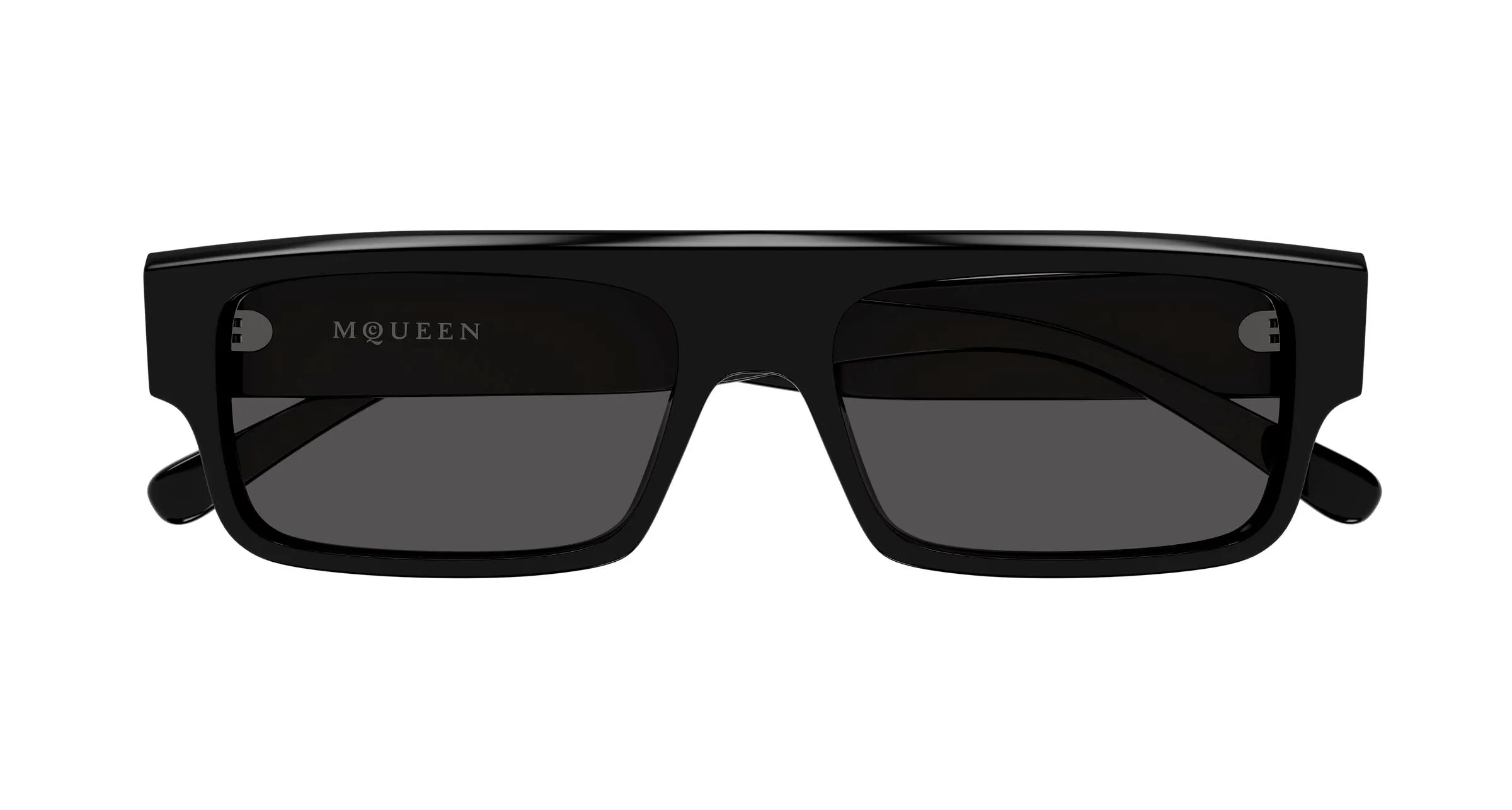 Alexander McQueen AM0580S 001 Occhiali da sole Acetato Nero Grigio Squadrata - immagine 2