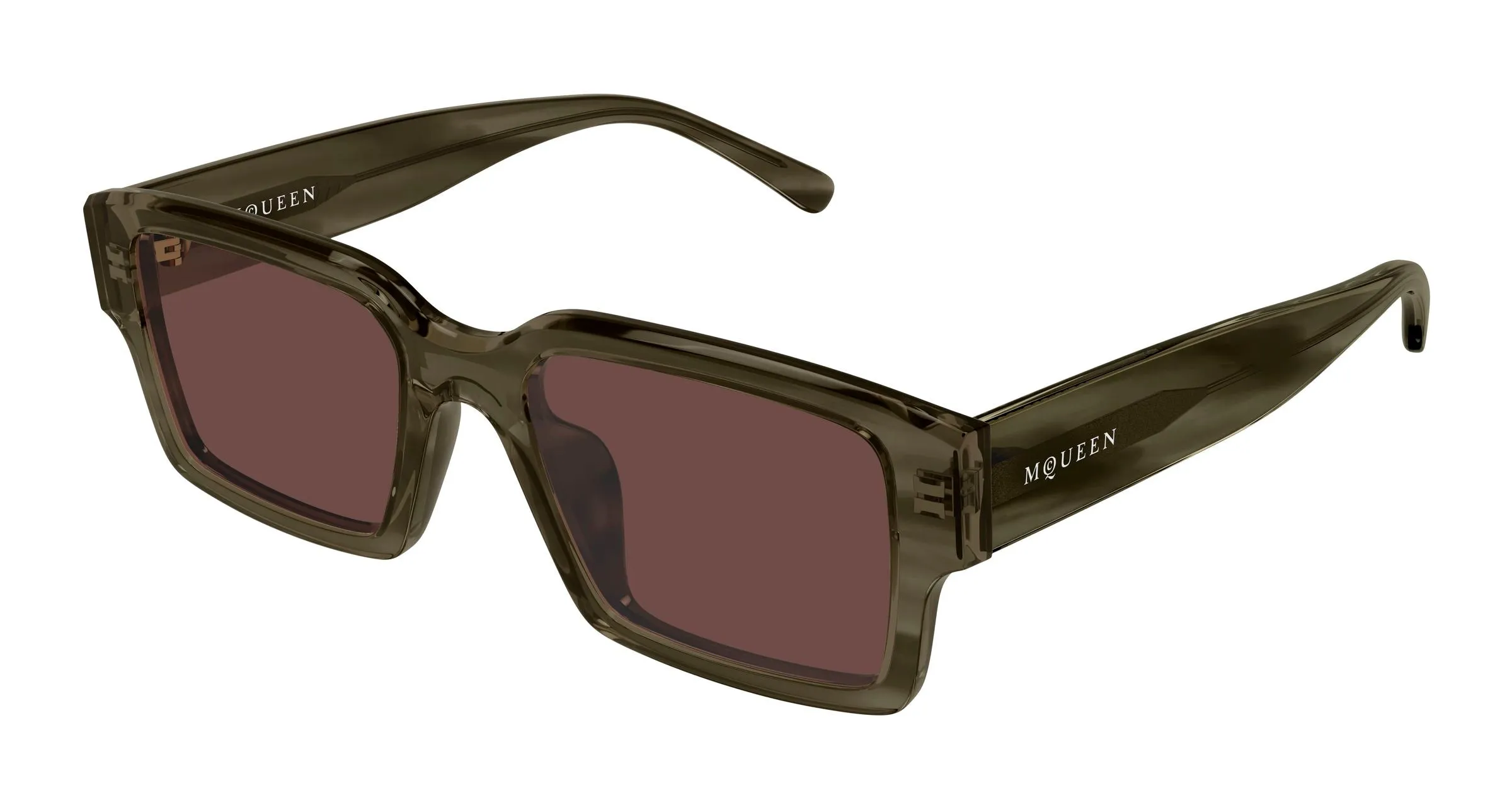 Alexander McQueen AM0579S 003 Occhiali da sole Acetato Havana Marrone Squadrata - immagine 1