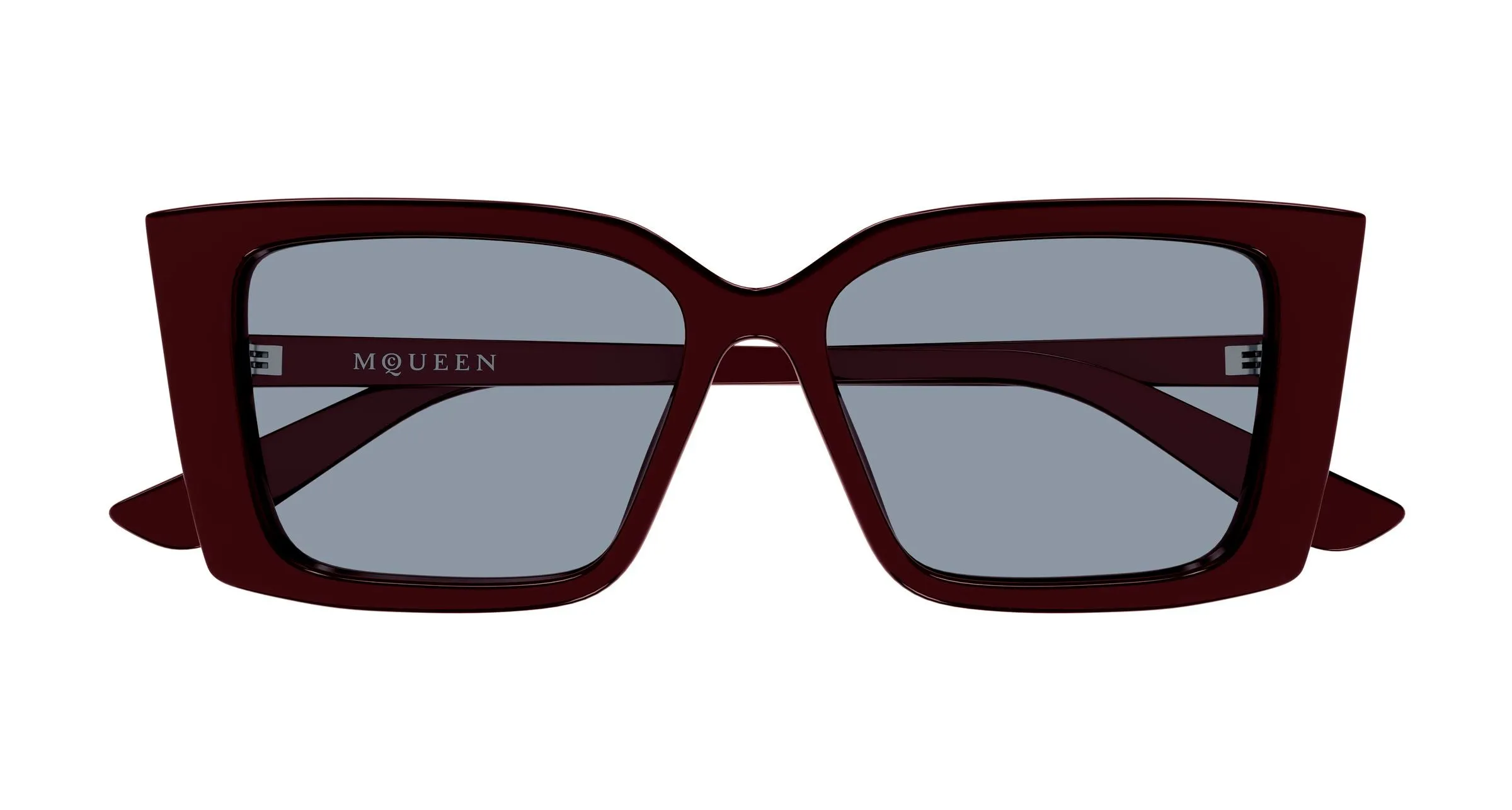 Alexander McQueen AM0578S 003 Occhiali da sole Acetato Rosso Azzurro Cat Eye - immagine 2