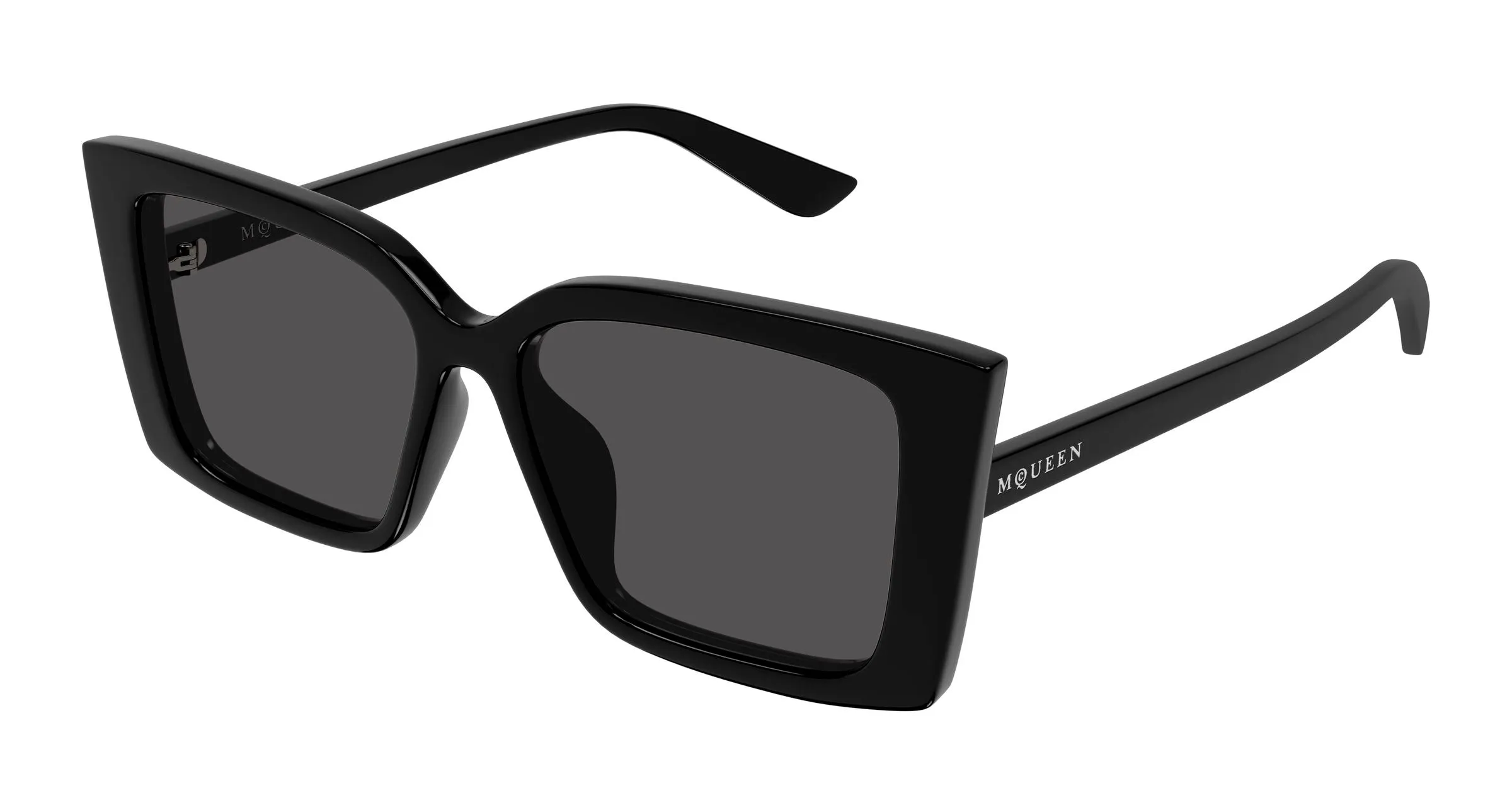 Alexander McQueen AM0578S 001 Occhiali da sole Acetato Nero Grigio Cat Eye - immagine 1