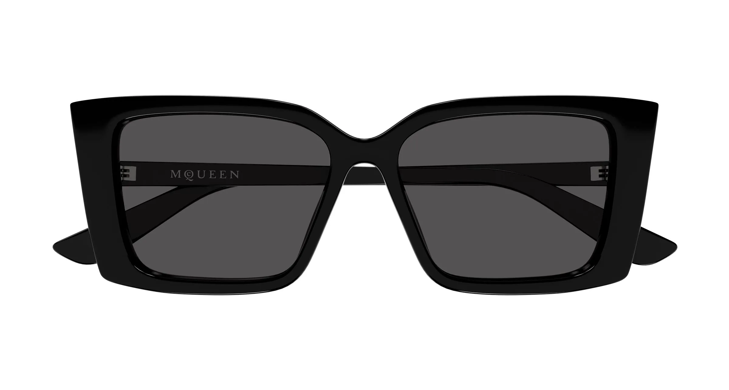 Alexander McQueen AM0578S 001 Occhiali da sole Acetato Nero Grigio Cat Eye - immagine 2