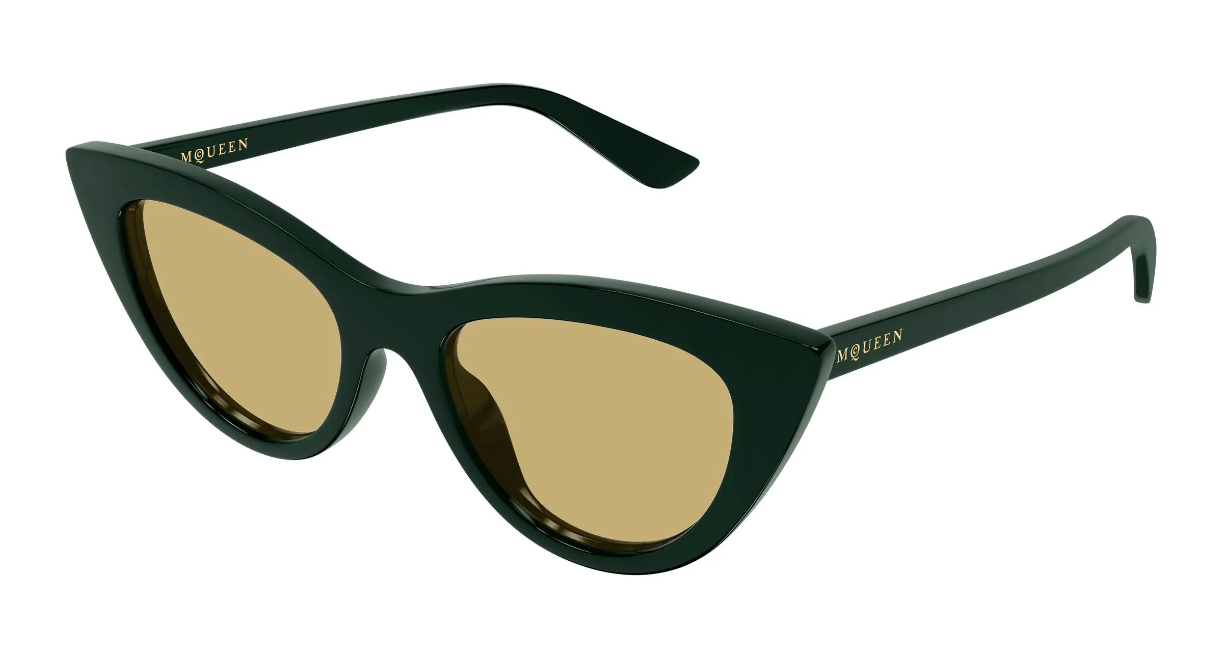 Alexander McQueen AM0577S 004 Occhiali da sole Acetato Verde Marrone Cat Eye - immagine 1