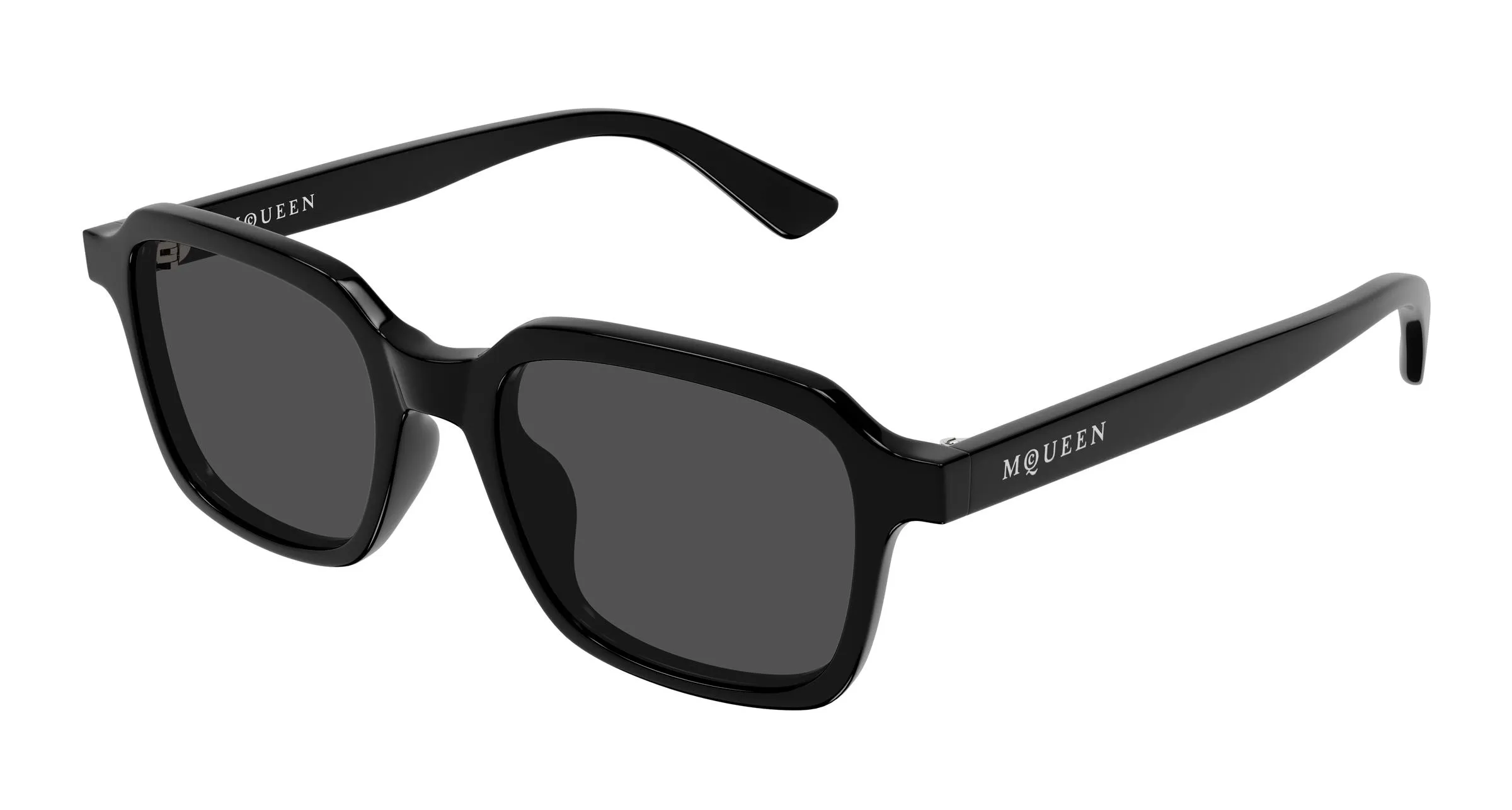 Alexander McQueen AM0571S 001 Occhiali da sole Acetato Nero Grigio Squadrata - immagine 1